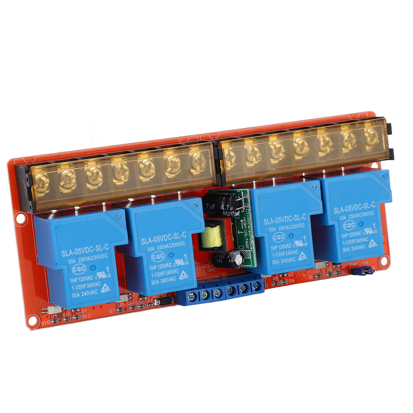 4-kanal-optokoppler-isoliertes Relaismodul, High/low-triggerung, Steuerrelais, 100–250 V Ac, 30 A