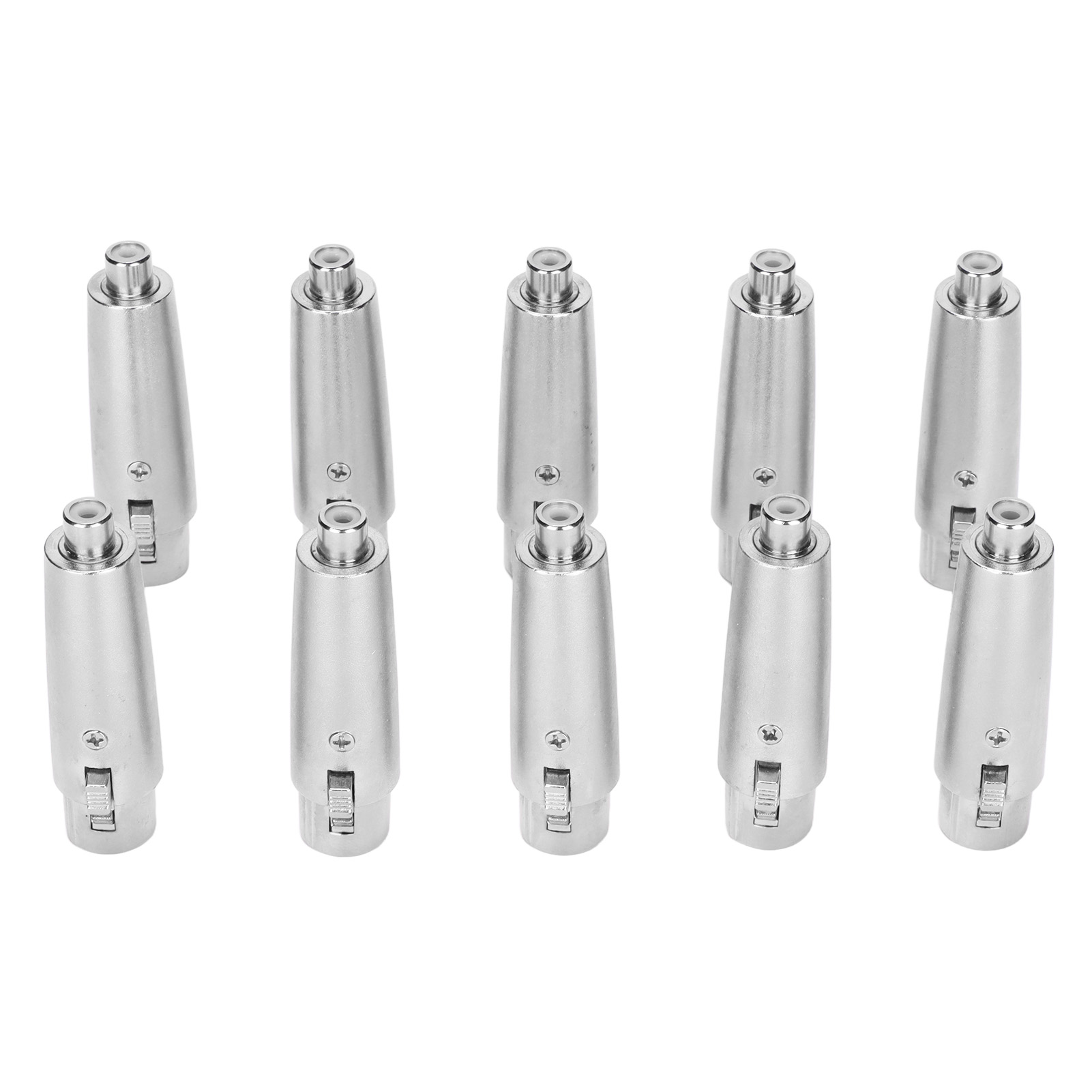 Packung Mit 10 Rca-buchse Auf Xlr-buchse Aus Metall Für Audio-, Video- Und Studiogeräte