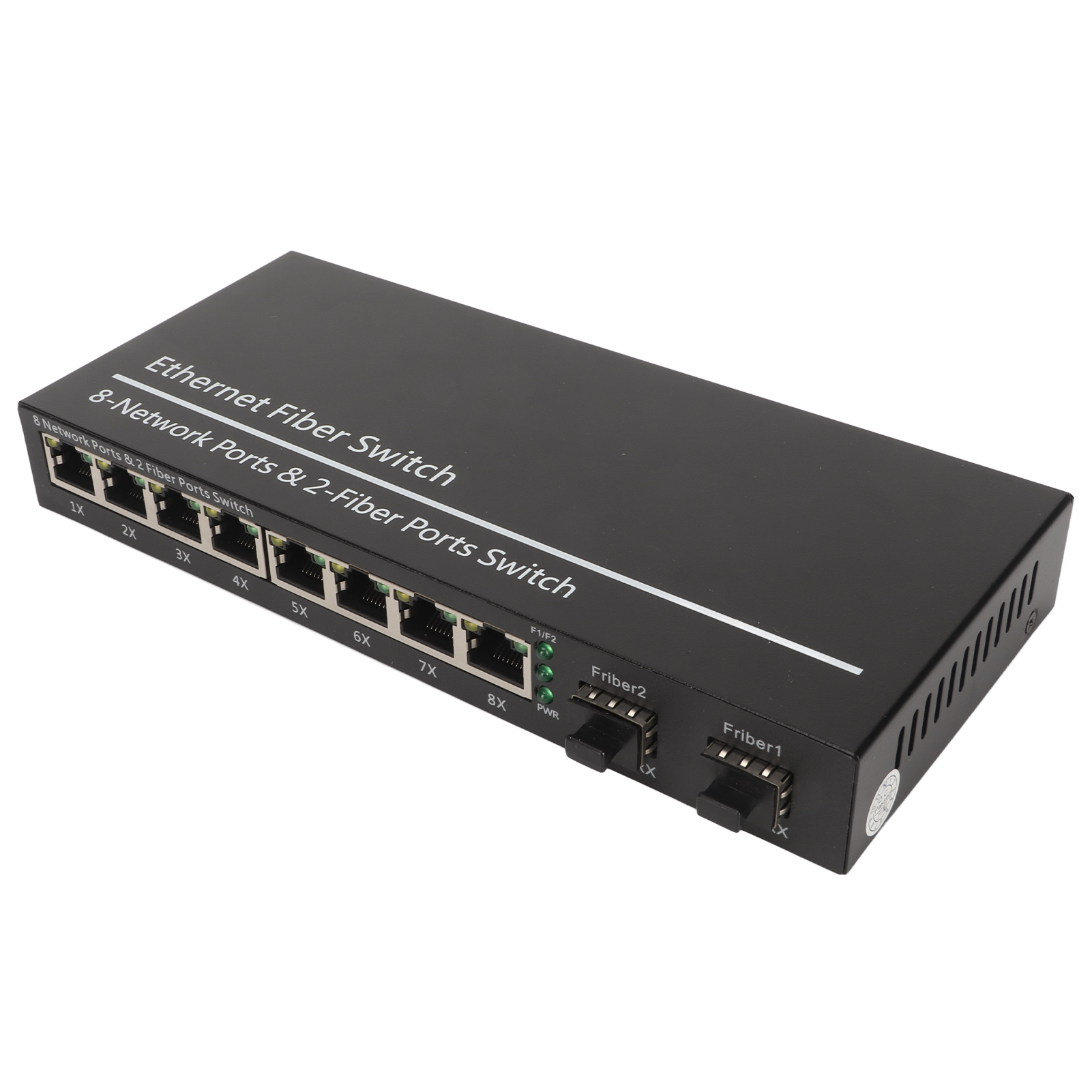 Ethernet-glasfaser-switch, 2 Optische Ports, 8 Elektrische Ports, Reichweite Bis Zu 120 Km, Rj45-anschluss, Plug-and-play-sfp-glasfaser-medien-switch, 100–240-v-eu-stecker