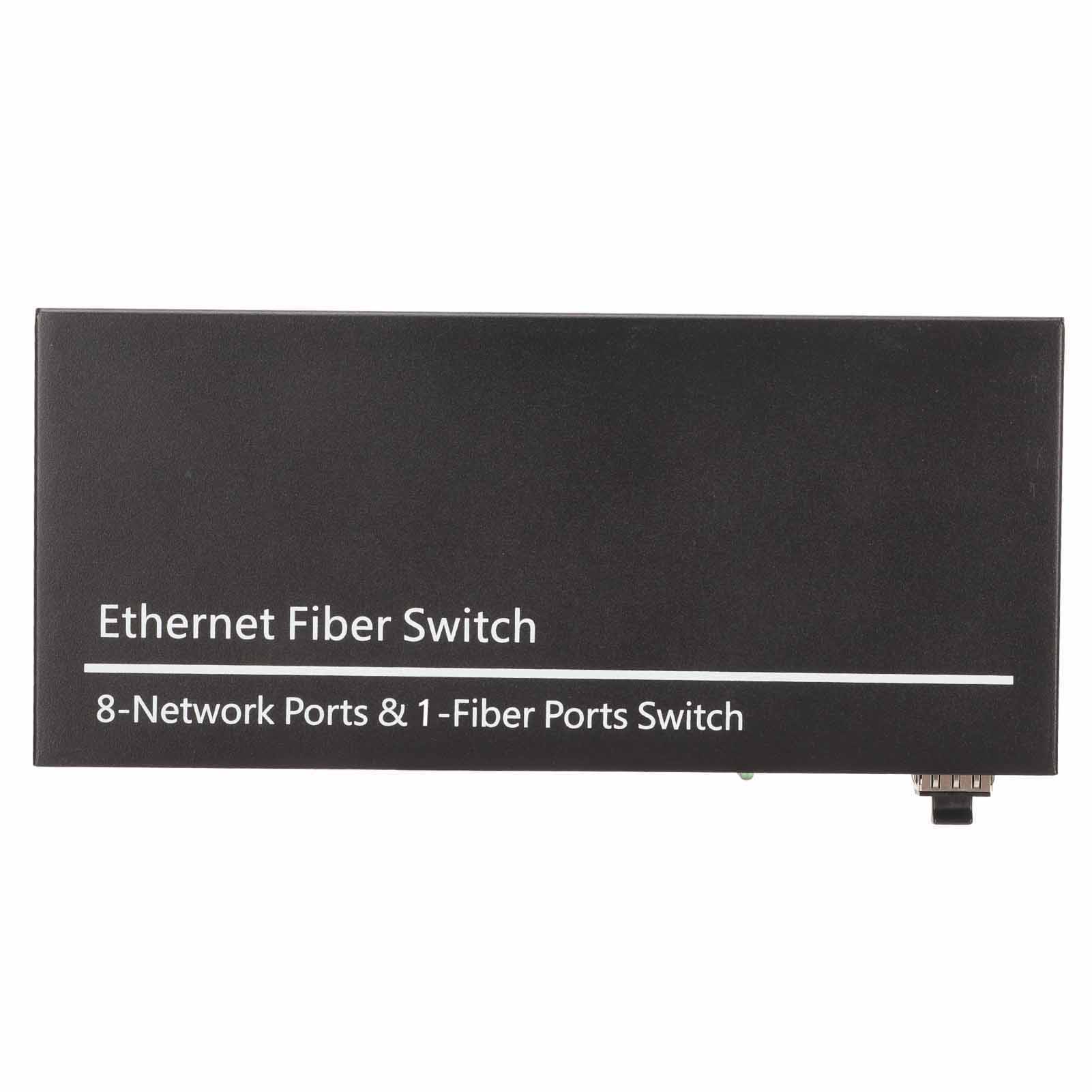 Glasfaser-ethernet-medienkonverter: 1 Optischer Port, 8 Elektrische Ports, 10 Gigabit-ethernet-sfp-ports, 100/1000-mbit/s-glasfaser-switch, Eu-stecker.