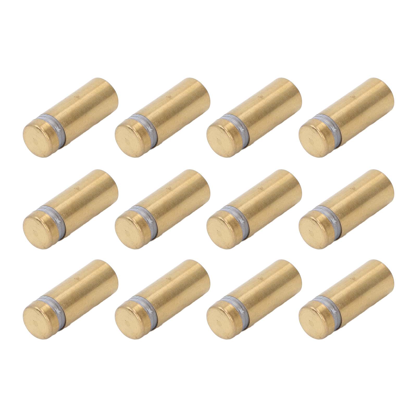 Packung Mit 12 Gebürsteten, Goldplattierten Edelstahl-abstandsschrauben, Werbenägel Für Acryl-rückwände, 12 X 30 Mm
