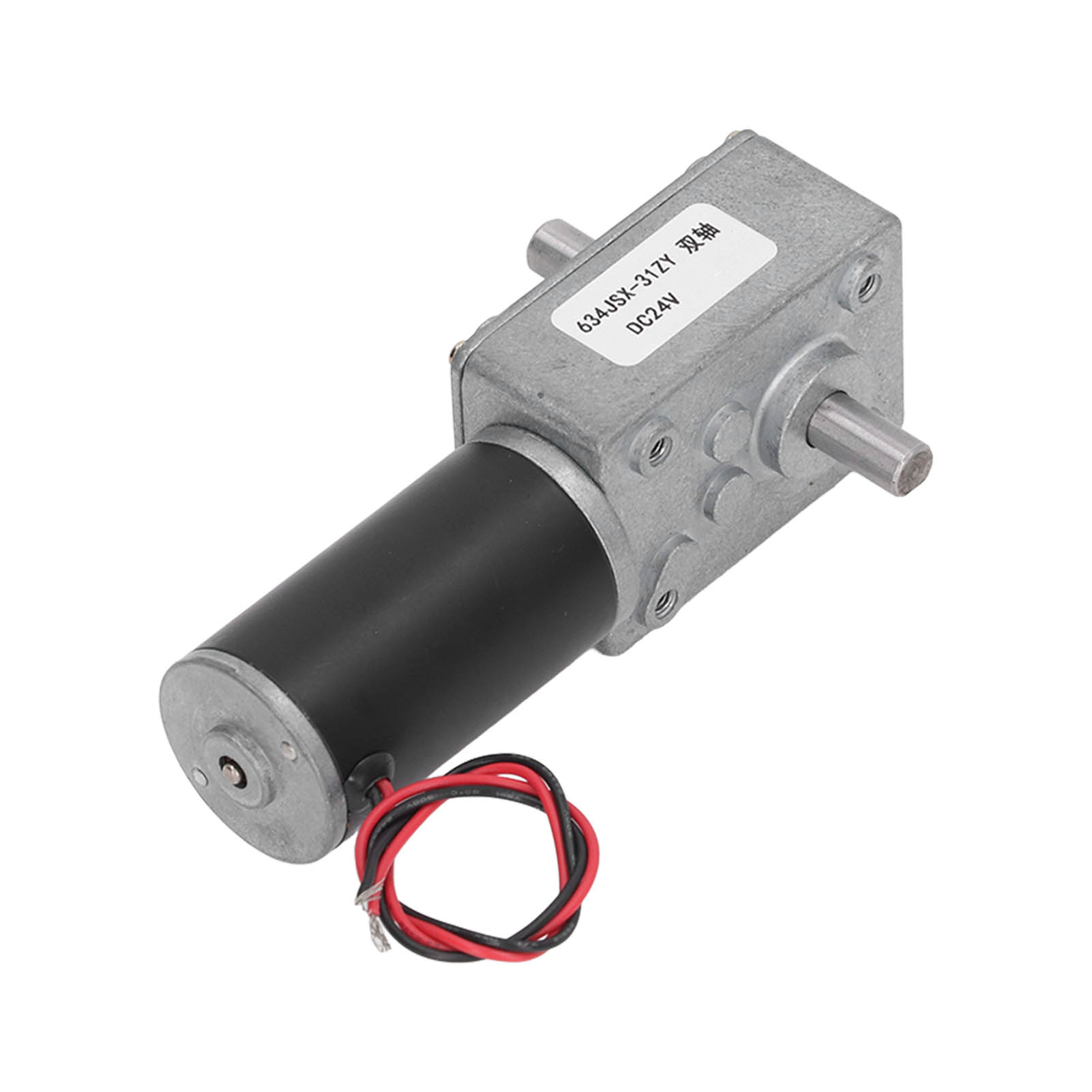 Drehmomentstarker Mikro-gleichstrom-getriebemotor, Drehzahlreduzierturbine, Reversibles Elektrisches Selbsthemmendes Schneckengetriebe, 24 V, Doppelwelle, 60 U/min