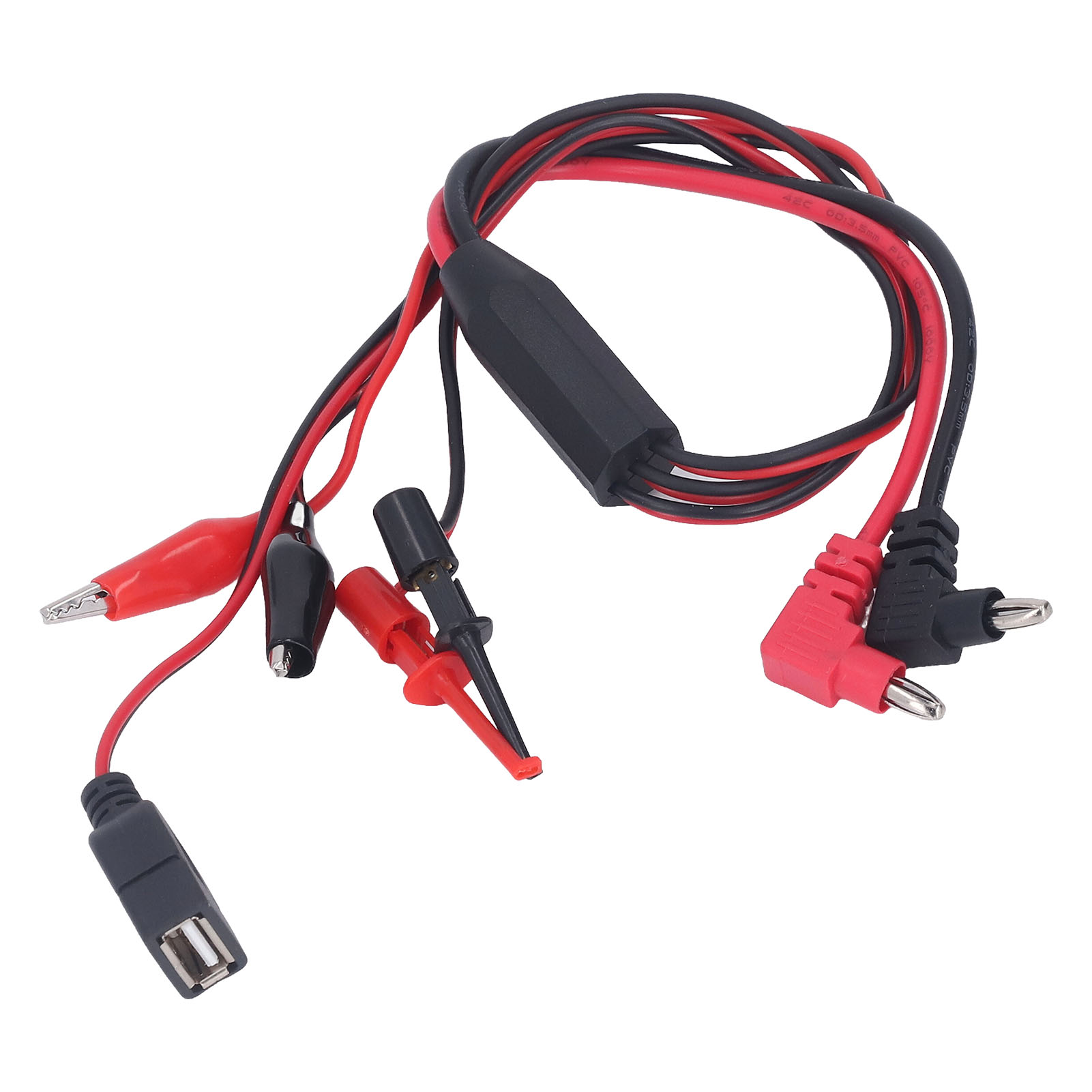 Testkabel Mit 2 Bananensteckern Und Krokodilklemmen Für Geregeltes Gleichstromnetzteil.