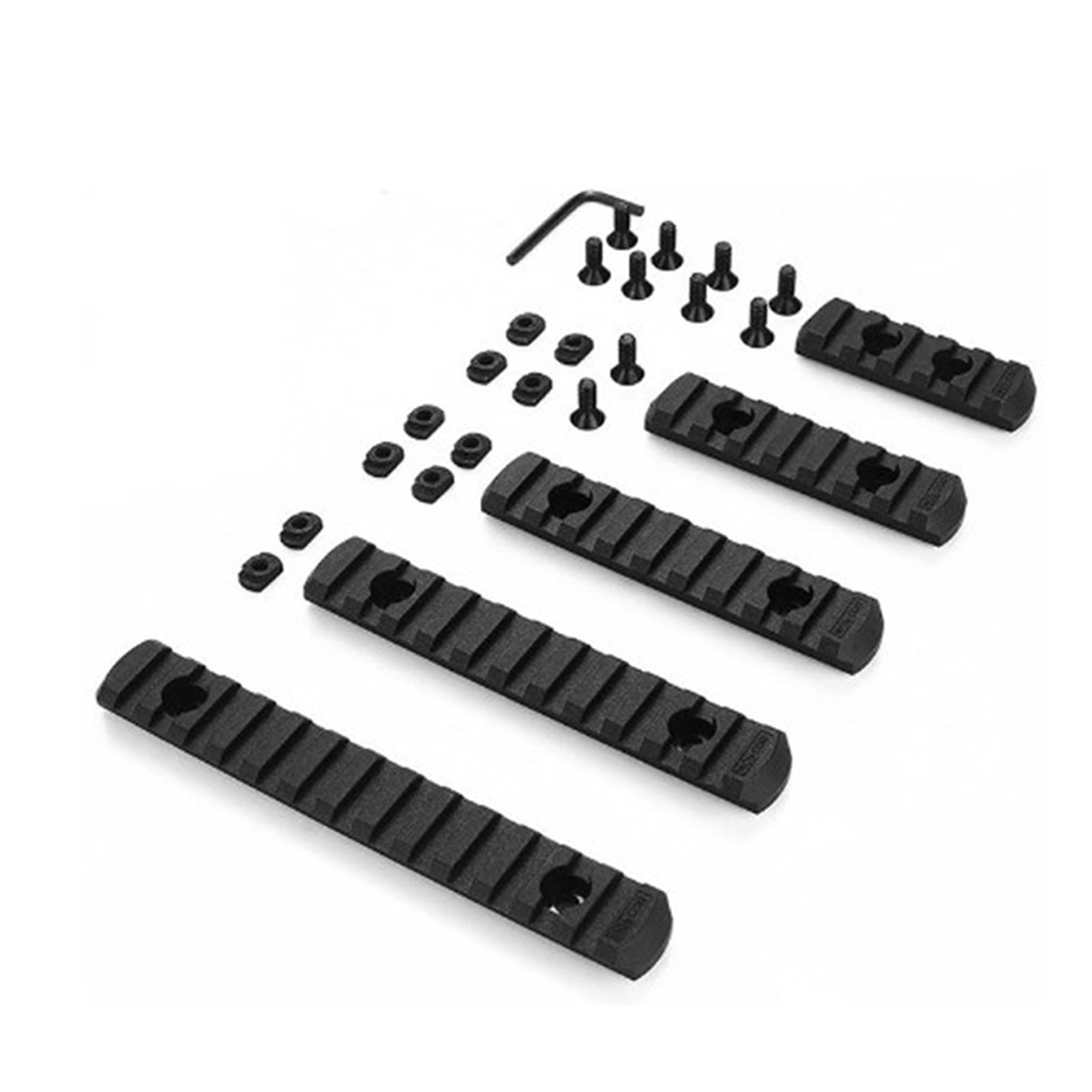 Packung Mit 5 Picatinny-schienenabschnitten Aus Nylon Für 5, 7, 9, 11 Und 13 Schlitze, Ersatzteil