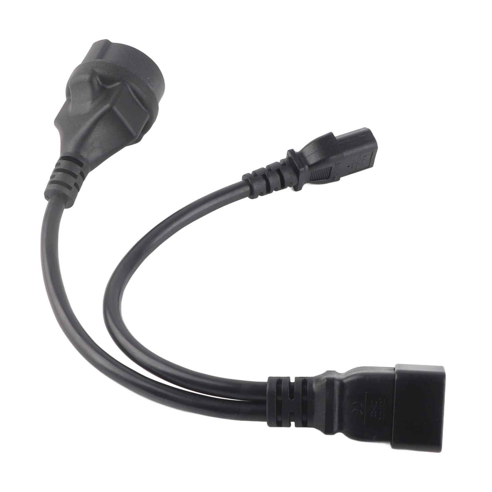 Iec320 C13 Auf C20 Netzkabel, Einfach Verstärkt, 1 Eingang, 2 Ausgänge, Flammhemmendes Pvc-gehäuse, Iec320 Y-splitterkabel