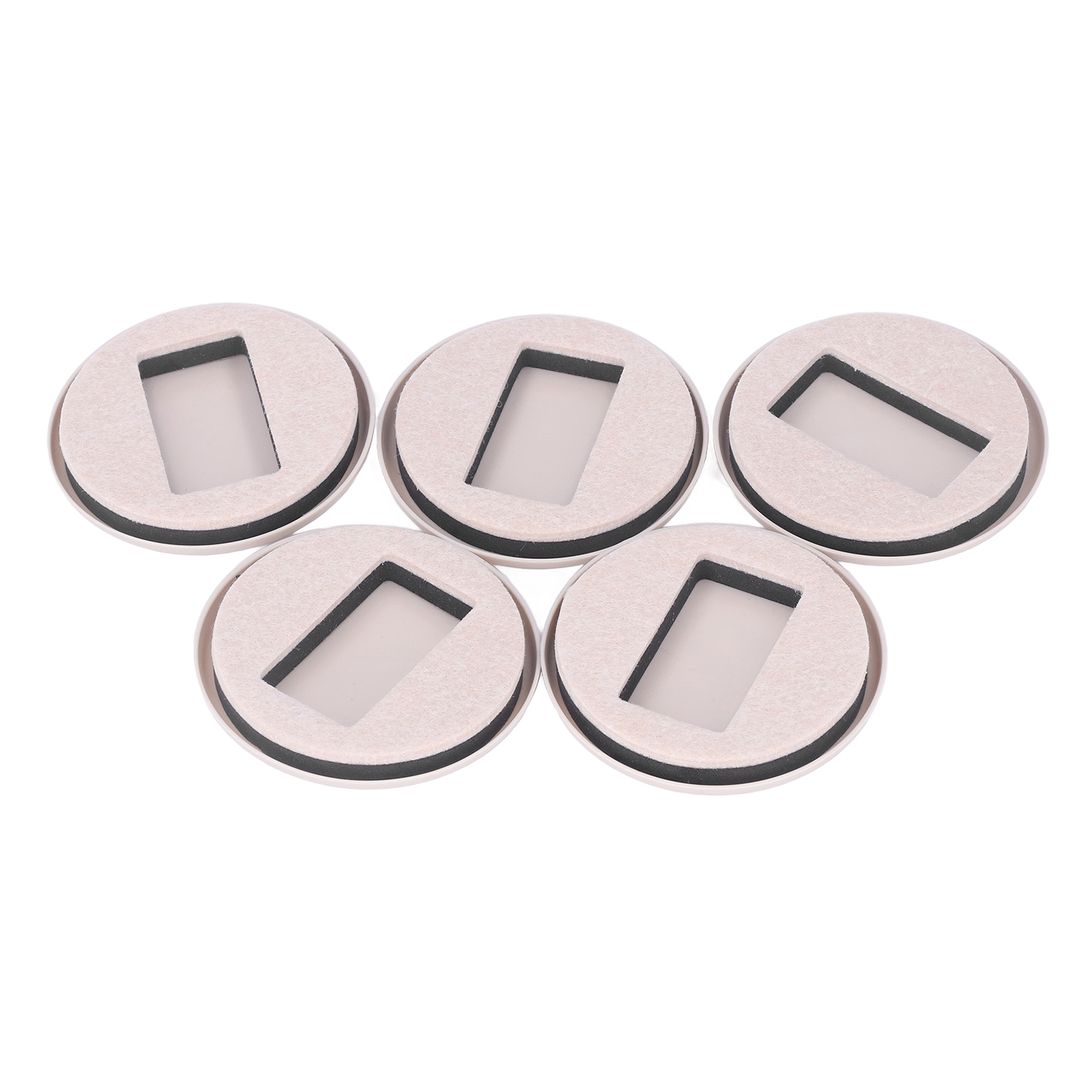Set Mit 5 Filzgleitern Für Möbelrollen, Geeignet Für Parkettböden, Schützen Vor Kratzern (grün Gepunktet).