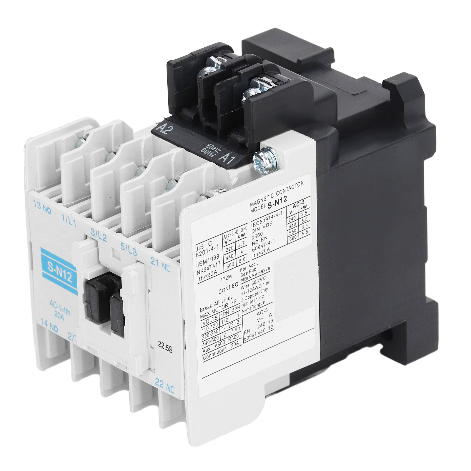 Hochempfindlicher Industrieller Elektromagnetischer Schütz, 20 A, Dreipolig, Abs, 220 V