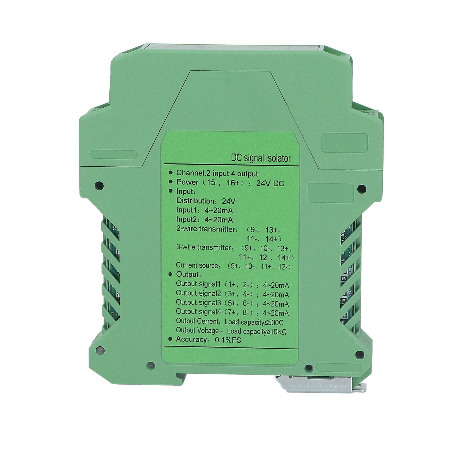 24-v-dc-signalisolator, 2 Eingänge, 4 Ausgänge, Dc-signalaufbereiter, Messumformer, Sps-erkennung, 0–5 V