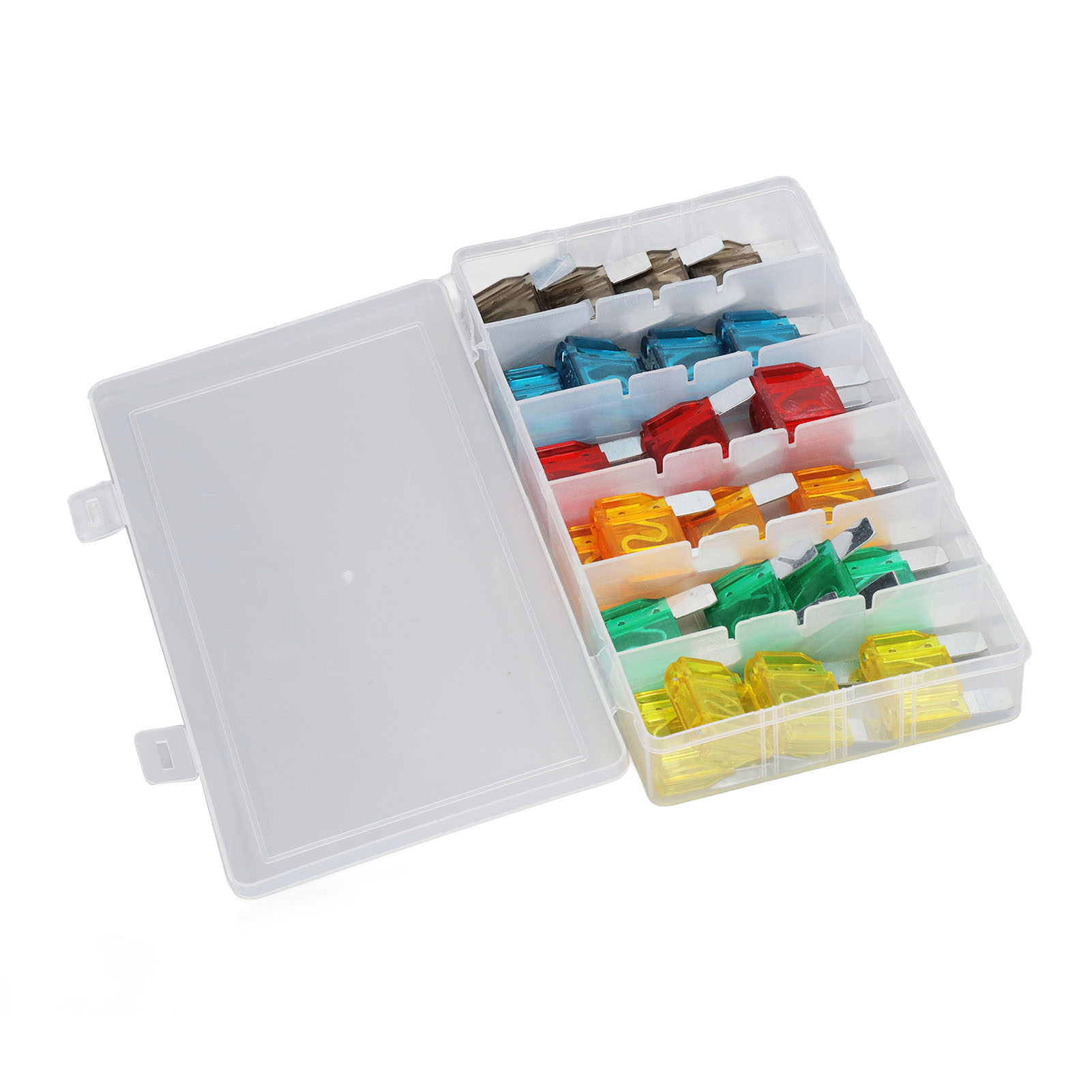 Sortiment Von 24 Zinklegierungs-flachsicherungen Für Autos (20 A, 30 A, 40 A, 50 A, 60 A, 70 A).