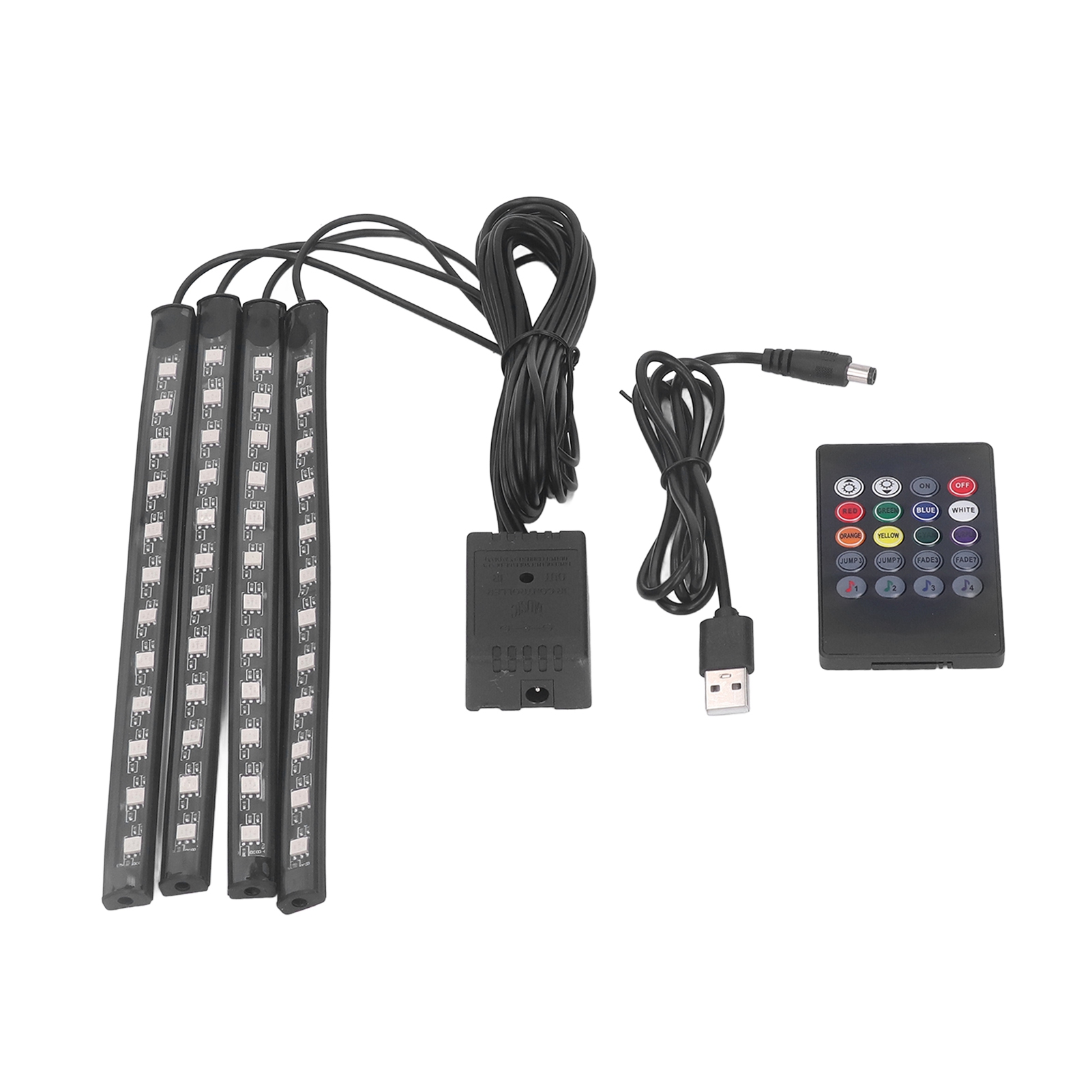 Rgb-lichtleiste Mit 8 Farben, 48 Leds, Mit Soundsteuerung, Für Dekorative Partybeleuchtung, Dc 5-12v Netzteil.