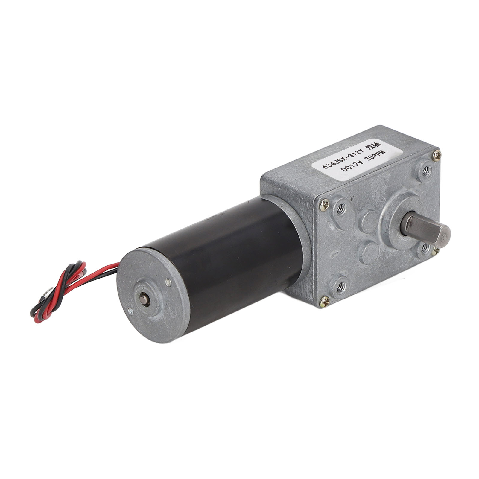 12-v-gleichstrom-doppelwellen-getriebemotor Mit Selbsthemmung, Schneckengetriebe-drehzahlreduzierung, Rechts-/linkslauf, 35 U/min
