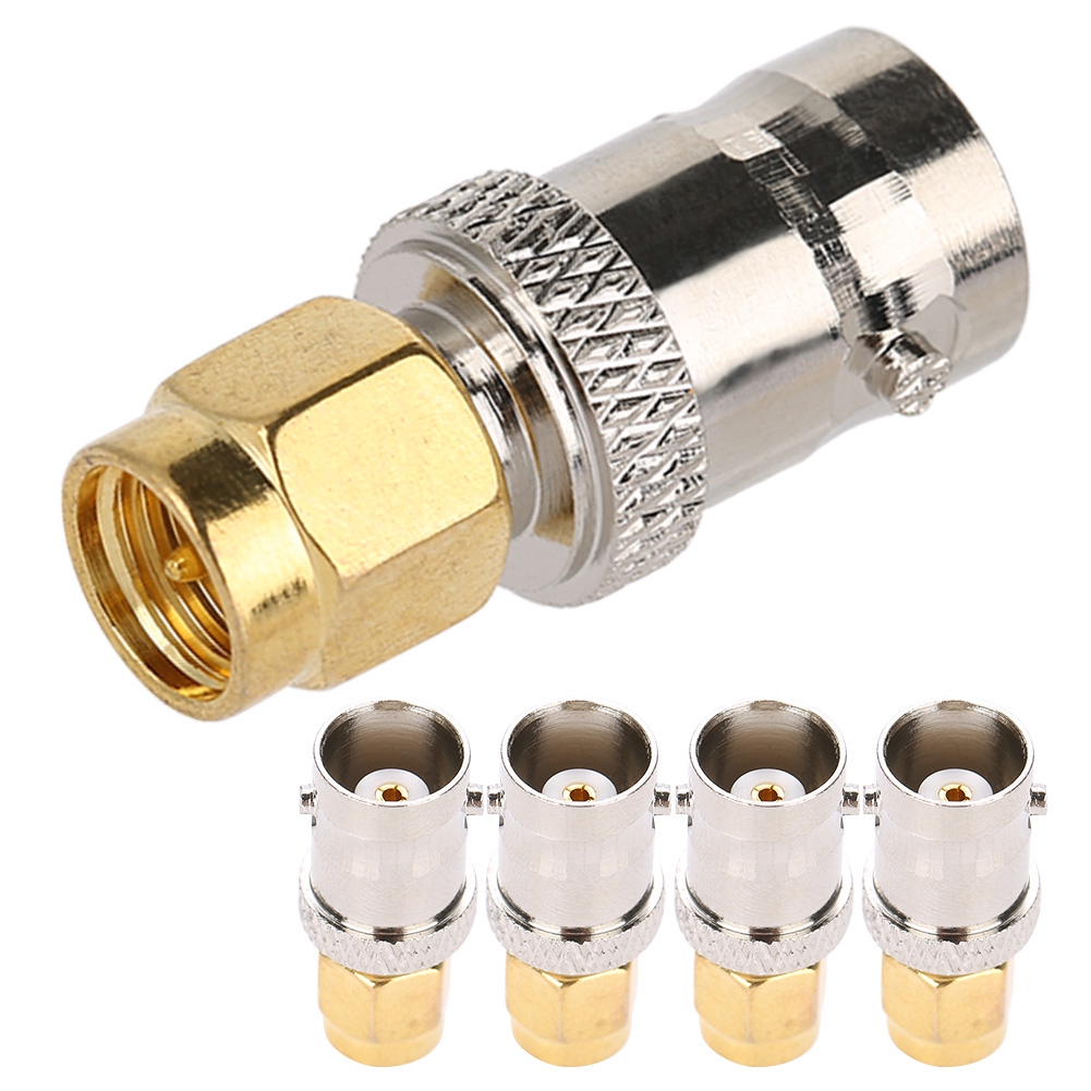 Packung Mit 5 Sma-bnc-hochfrequenzadaptern Aus Vollkupfer (sma-stecker Auf Bnc-buchse).