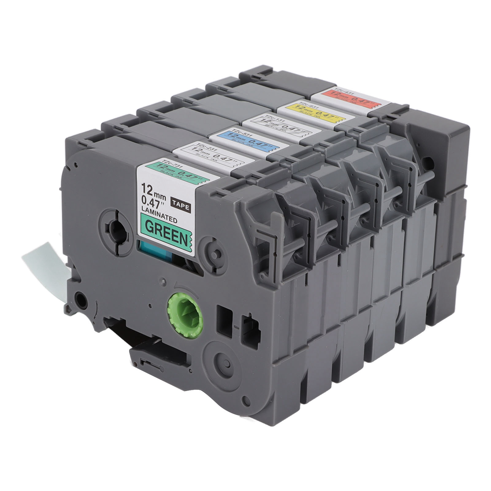6er-packung Transparente Etikettenbänder (12 Mm), Schnell Bedruckbar, Hochfest, Mit Intelligenter Erkennung, Typ Tz, Für Namensschilder, Arbeitsblätter Und Aktenetiketten. 6 Farben Pro Packung.