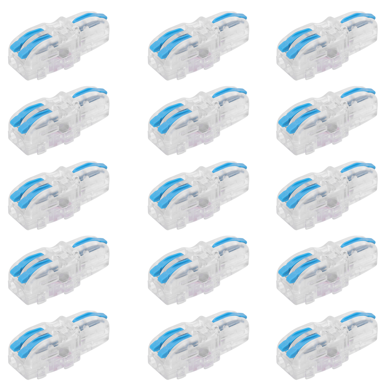20 Schnellverbinder Für Drähte, 1 Eingang, 2 Ausgänge, Transparenter T-förmiger Klemmenblock Für Spl-f12-leiter (blau)