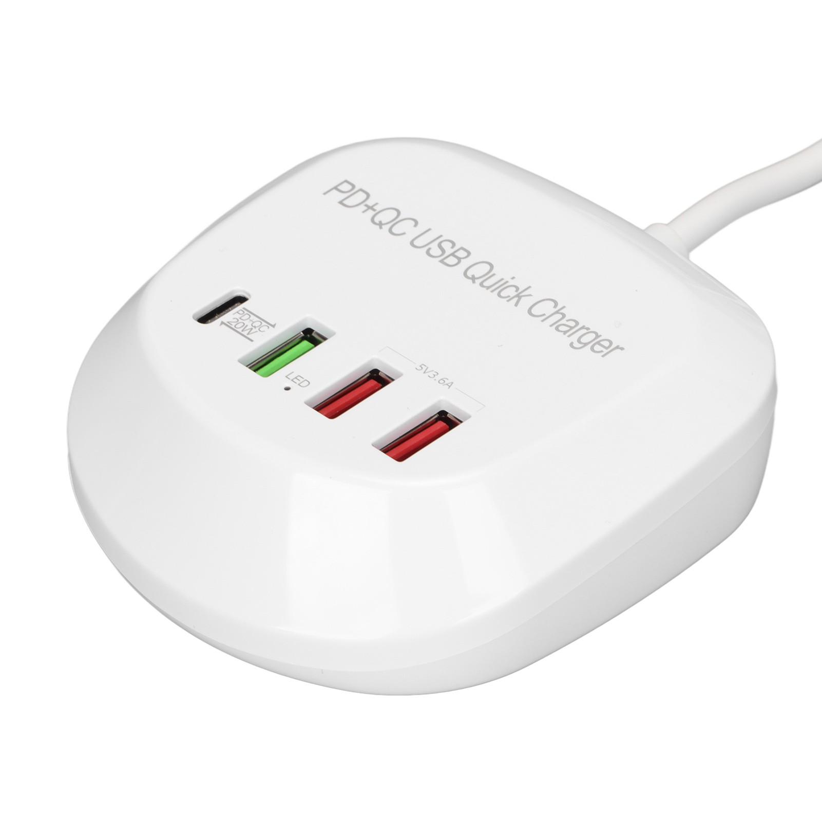 T3p Multifunktions-usb-ladegerät Mit 4 Ports, Pd Und Qc3.0, 100–240 V, Eu-stecker