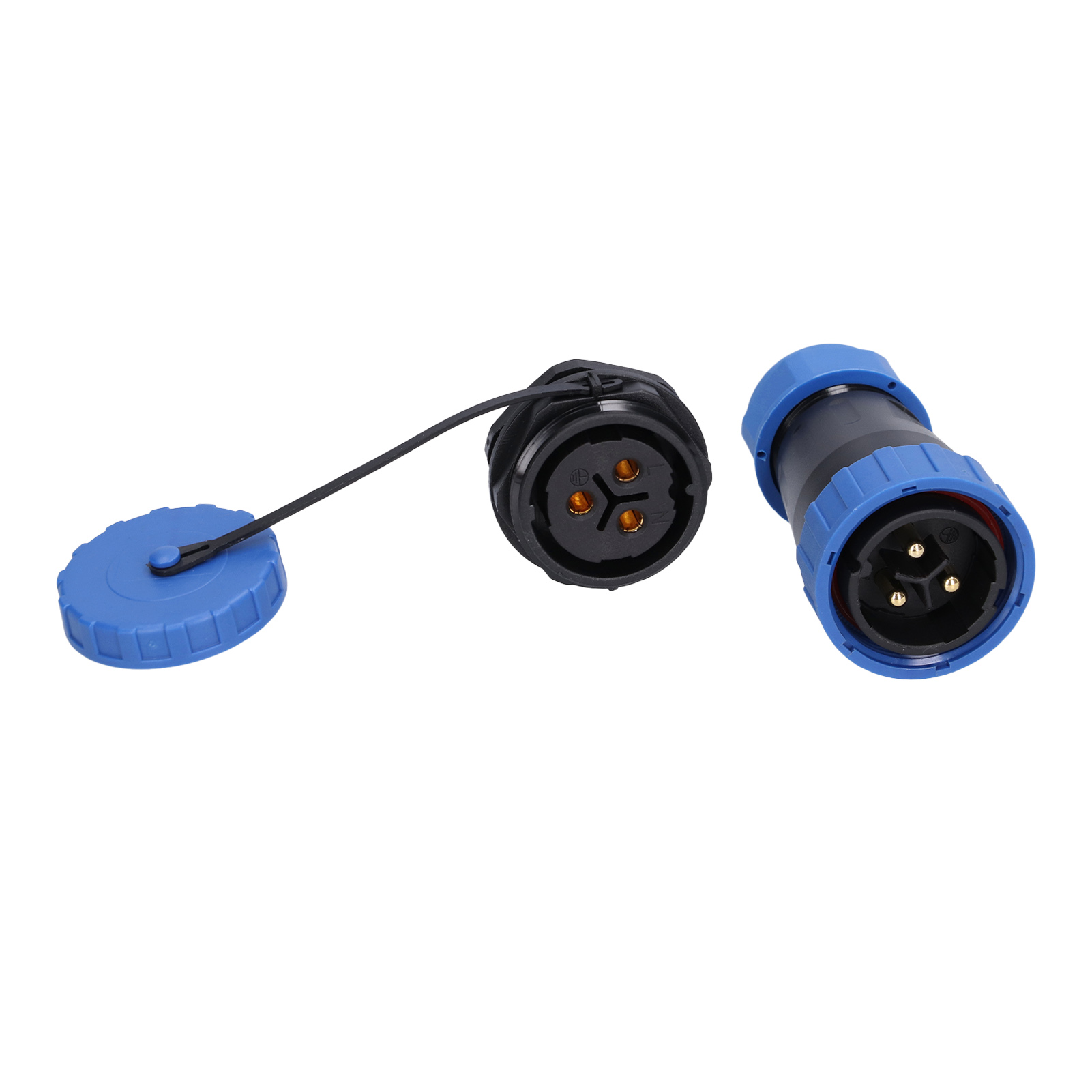 Wasserdichter Luftfahrt-stromanschluss Mit Rückseitiger Mutter, 250 V 45 A Lp283-poliger Industrieadapter
