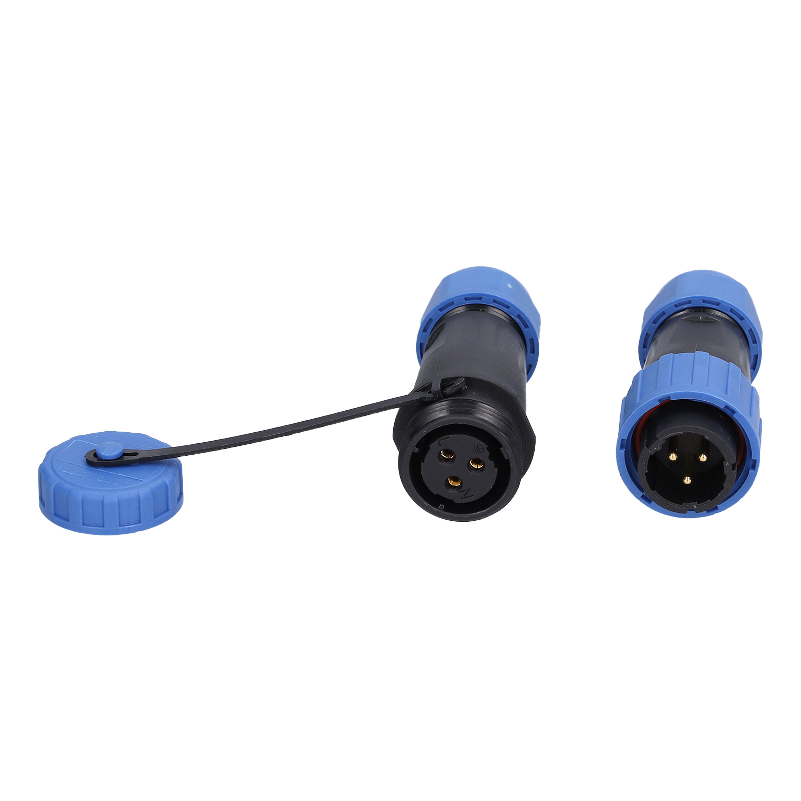 Ip68-wasserdichte Steckdose, 3-poliger Luftfahrt-stromanschluss, 250v 10a Industriekabeladapter