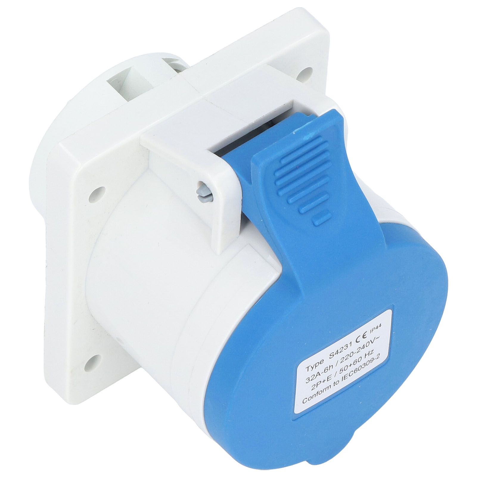 Industrieller 3-poliger 2p+e-stecker, Schutzart Ip44, Unterputzmontage, Luftfahrtstecker, 220–240 V Ac, 32 A