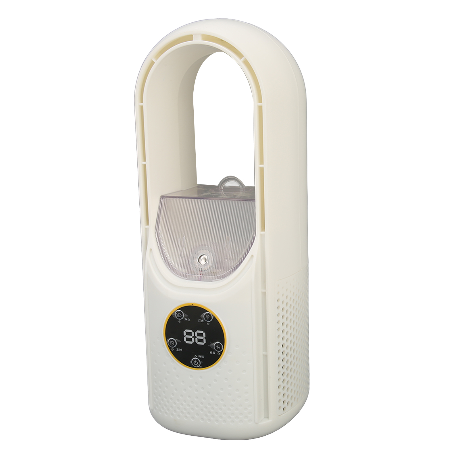 Sechsstufiger, Blattloser Tischventilator Mit Led-beleuchtung, Luftbefeuchter Und Timerfunktion Für Zuhause Oder Büro, 5 V Dc, 2 A