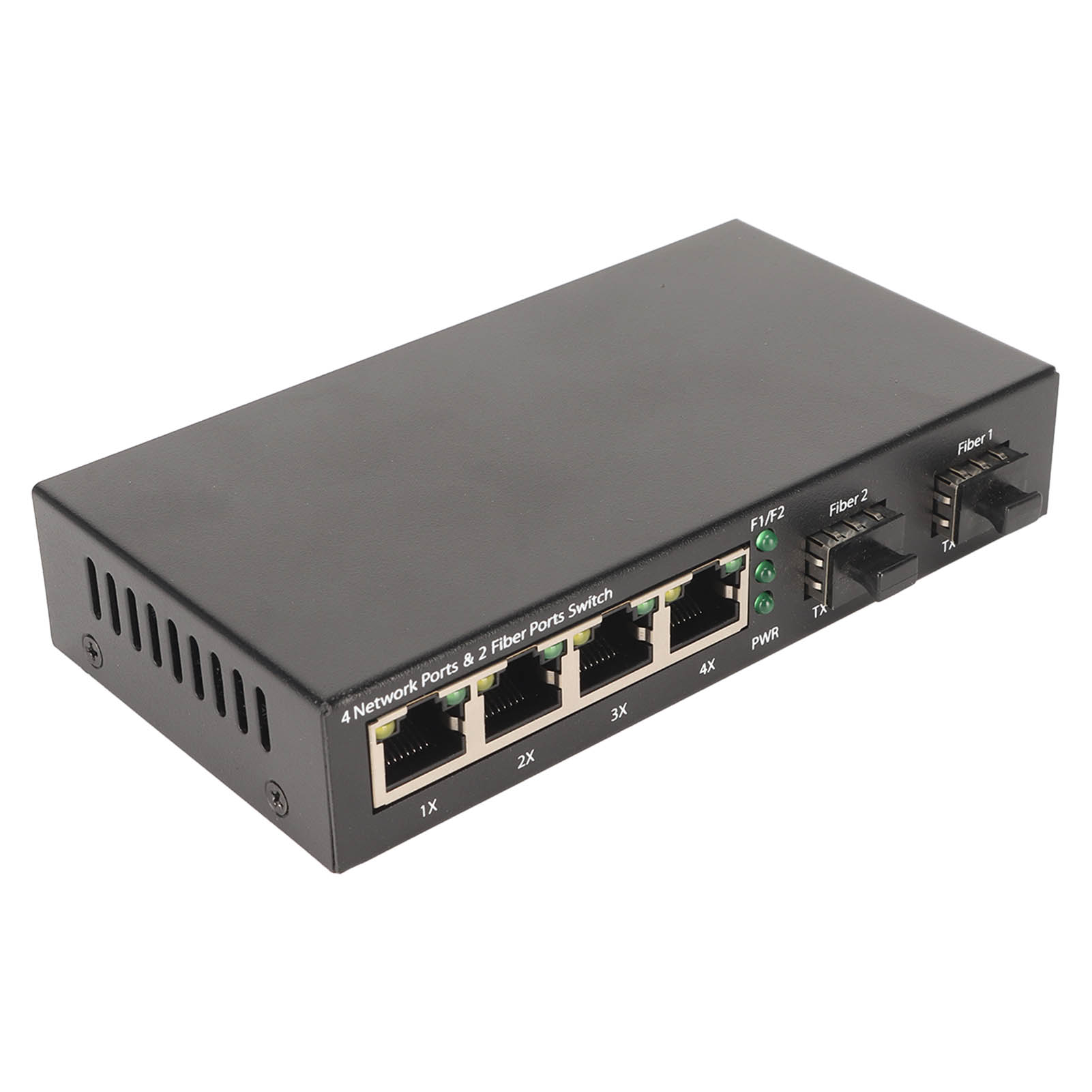 6-port-sfp-glasfaser-switch (10/100/1000 Mbit/s), Selbstadaptive Led-anzeige, Optischer Ethernet-switch Für Büronetzwerke, 100–240 V Eu-stecker
