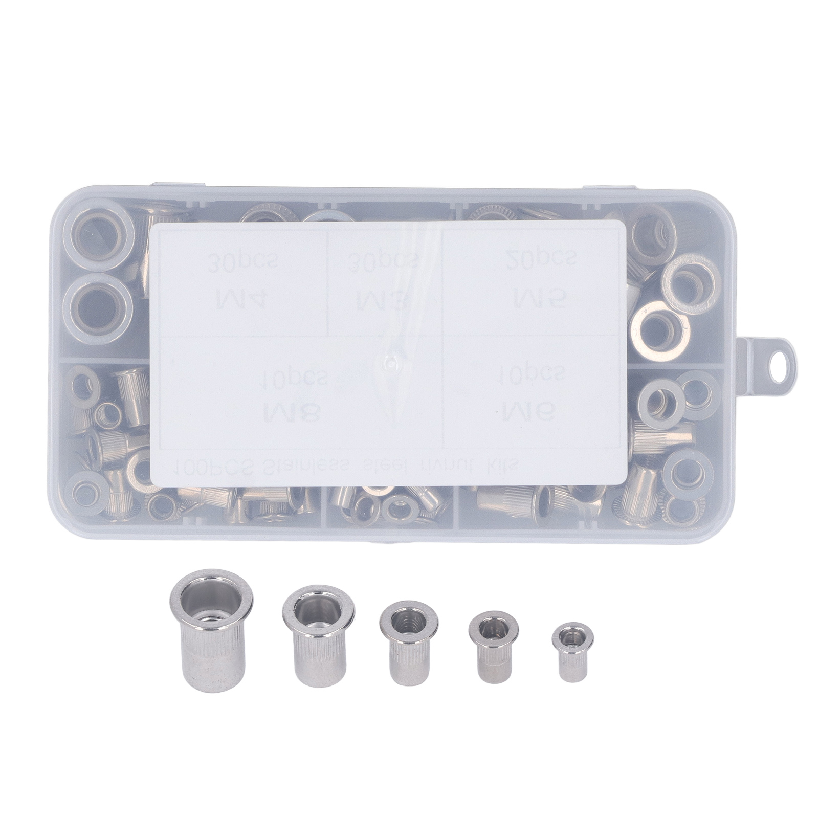 Packung Mit 100 Gerändelten Flachrundkopf-nietmuttern M3 M4 M5 M6 M8 Aus Aluminiumlegierung Für Fahrzeuge
