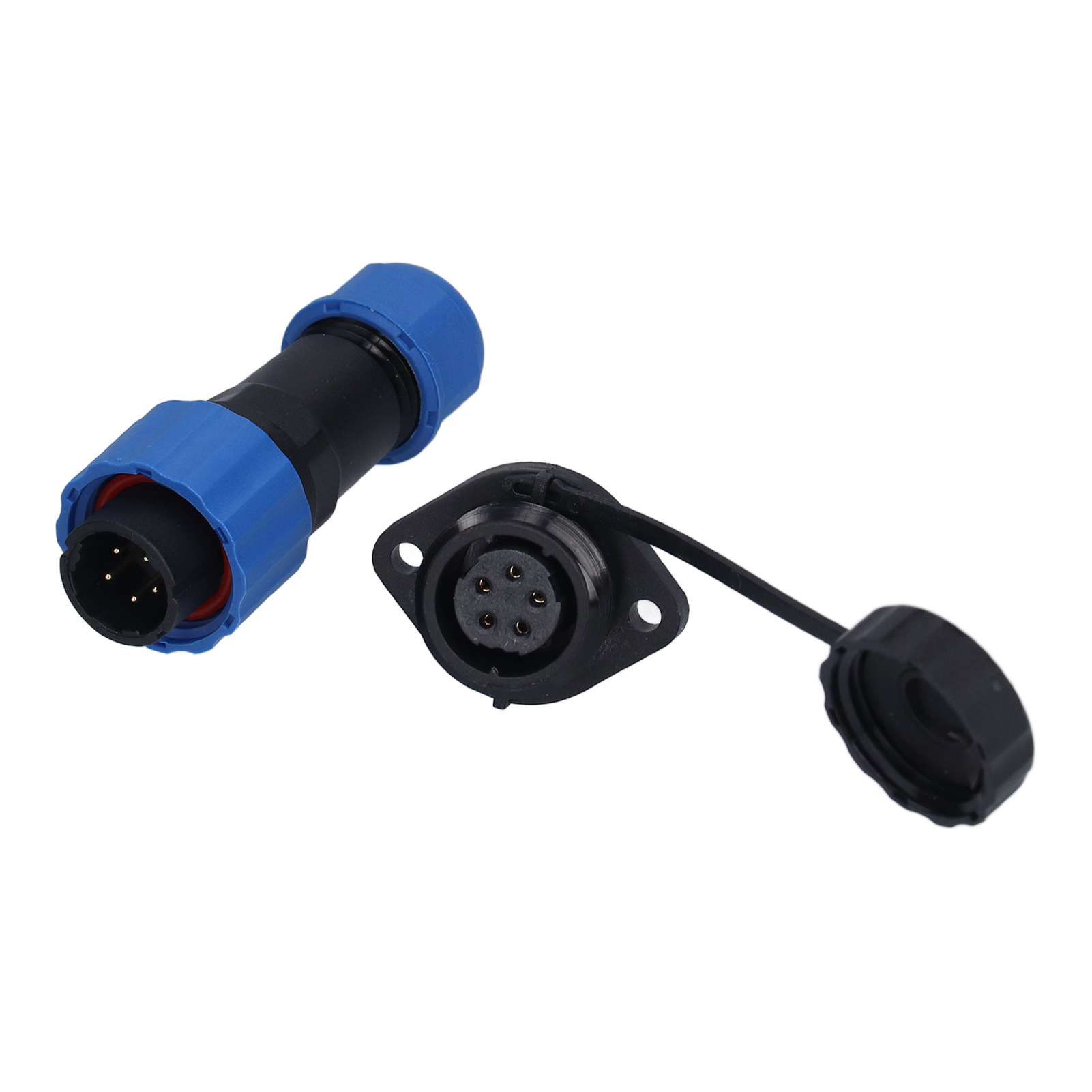 Sp16 Ip68 Wasserdichte Flanschbuchse In Luftfahrtqualität, Wasserdichter Flanschstecker Und -buchse, 5-adrig (250 V 5 A)