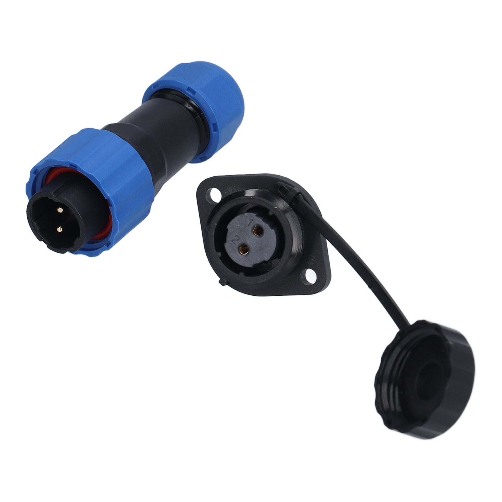 Sp16 Ip68 Wasserdichte Flanschbuchse In Luftfahrtqualität, Wasserdichter Flanschstecker Und -buchse, 2-adrig (380 V 10 A)
