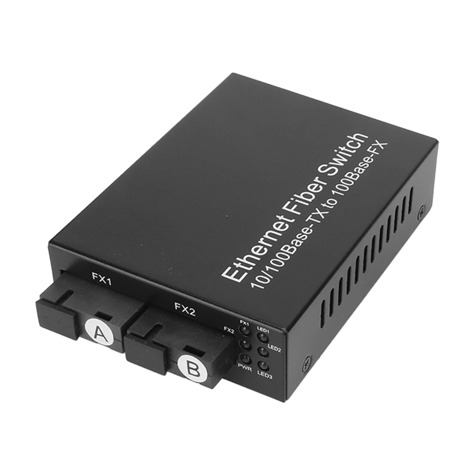 100-mbit/s-ethernet-medienkonverter Sc Singlemode-glasfaser Rj45-anschluss, Ethernet-transceiver Für Netzwerk, Eu-stecker 100–240 V