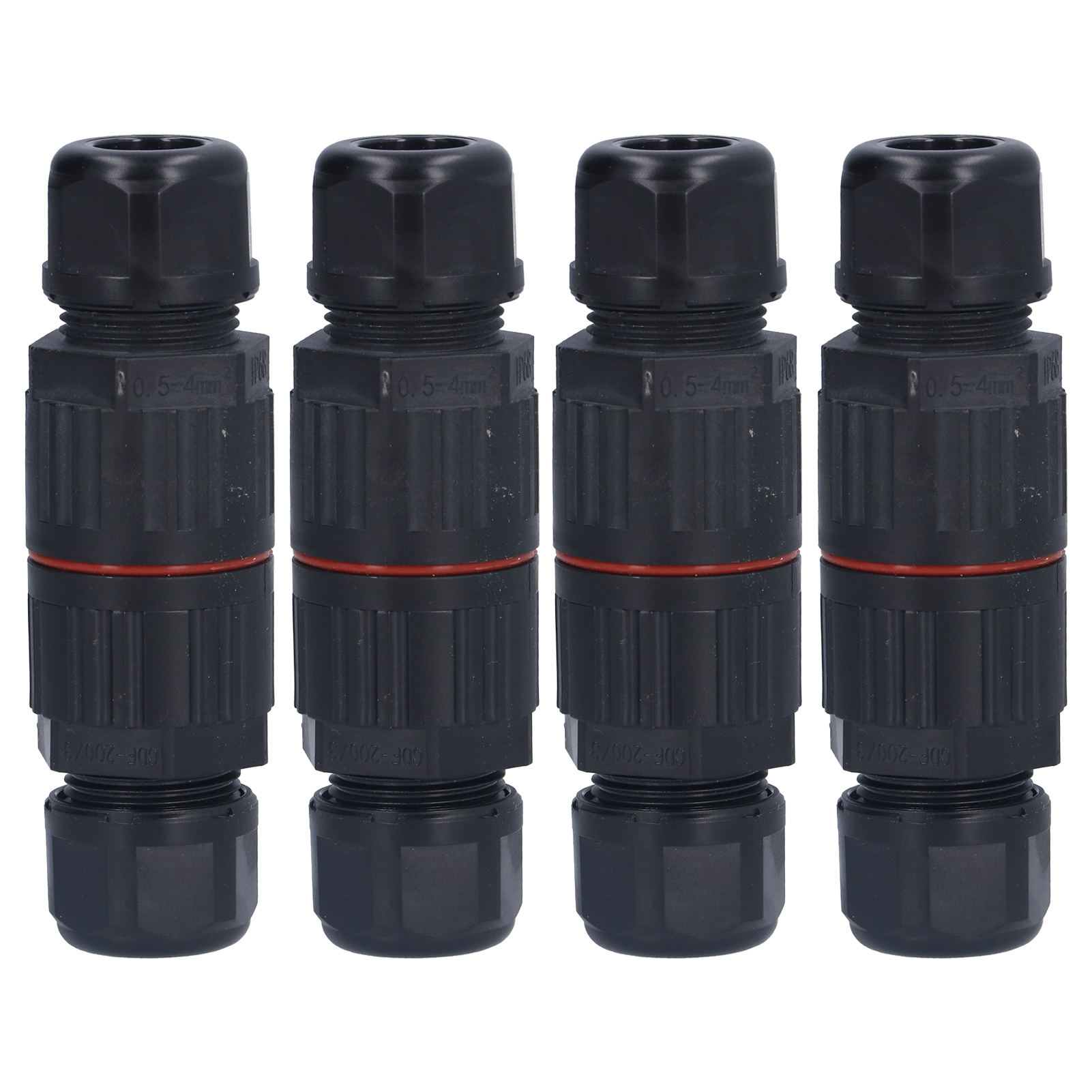 Set Mit 4 Wasserdichten Anschlussdosen Für Externe Kabel, 2 Eingänge, 2 Ausgänge.