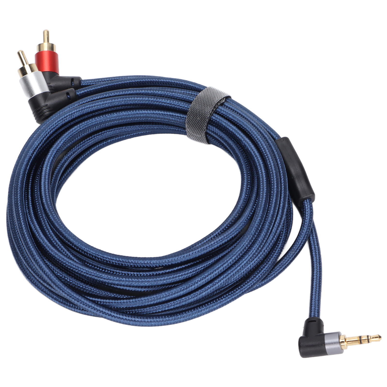 Rechtwinkliges Audiokabel, 3,5-mm-klinkenstecker Auf 2 Cinch-stecker, Nylon- Und Aluminiumlegierung, 5 M (16,4 Ft)