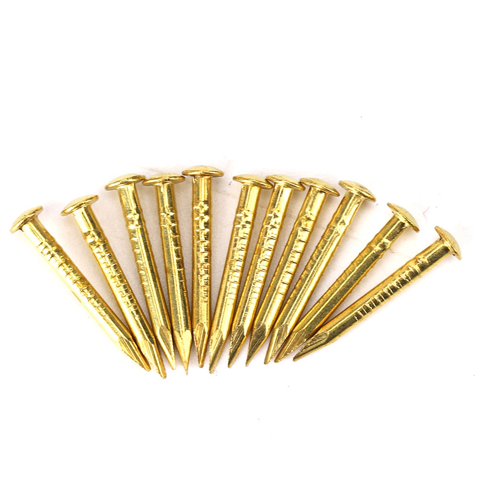 Packung Mit 100 Messing-rundkopfnägeln Für Möbelscharniere, Verfügbare Längen: 10 Mm, 15 Mm, 18 Mm Und 22 Mm.