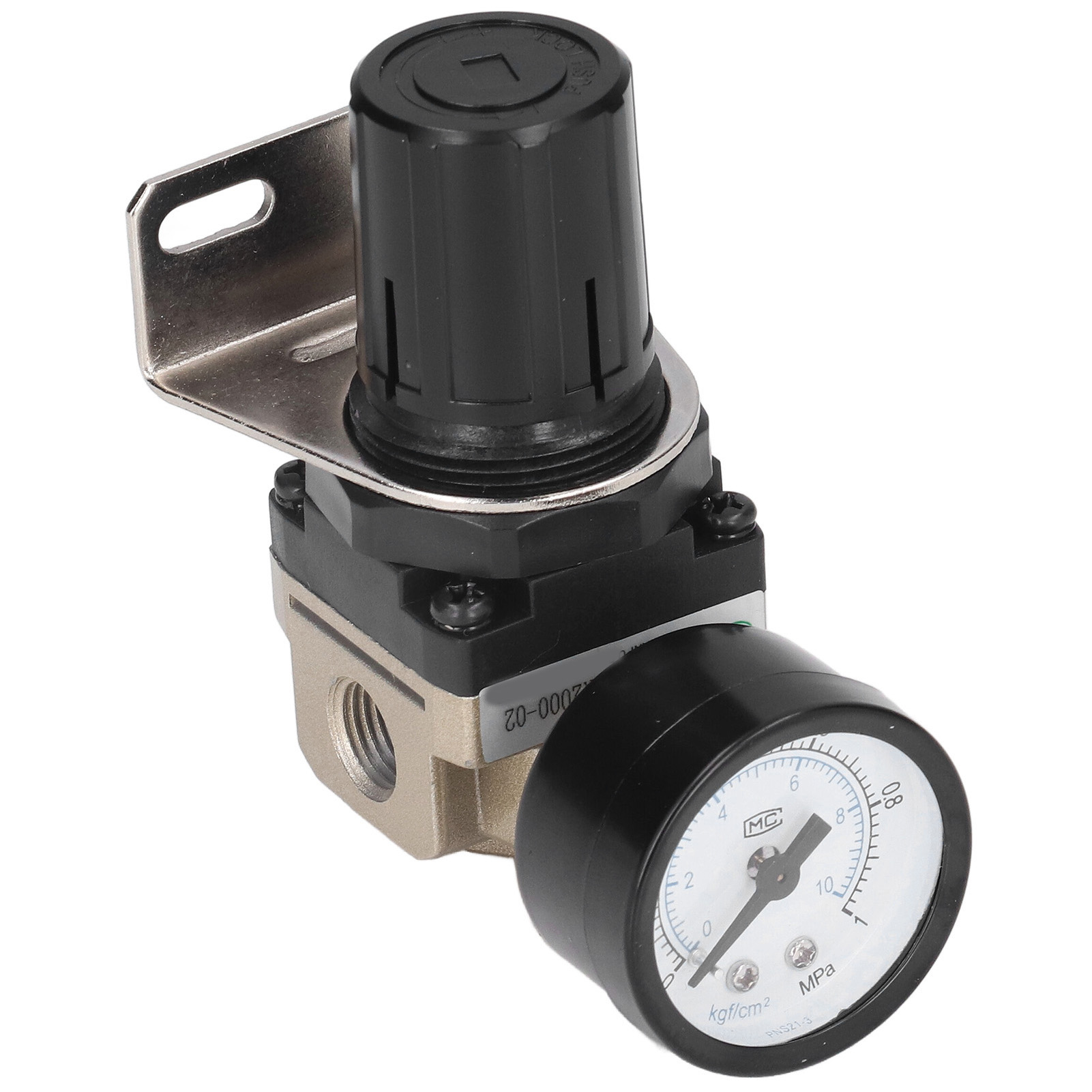 G1/4 Luftdruckregler 0,050,85 Mpa, Einstellbares Regelventil Mit Manometer Und Halterung Ar2000-02