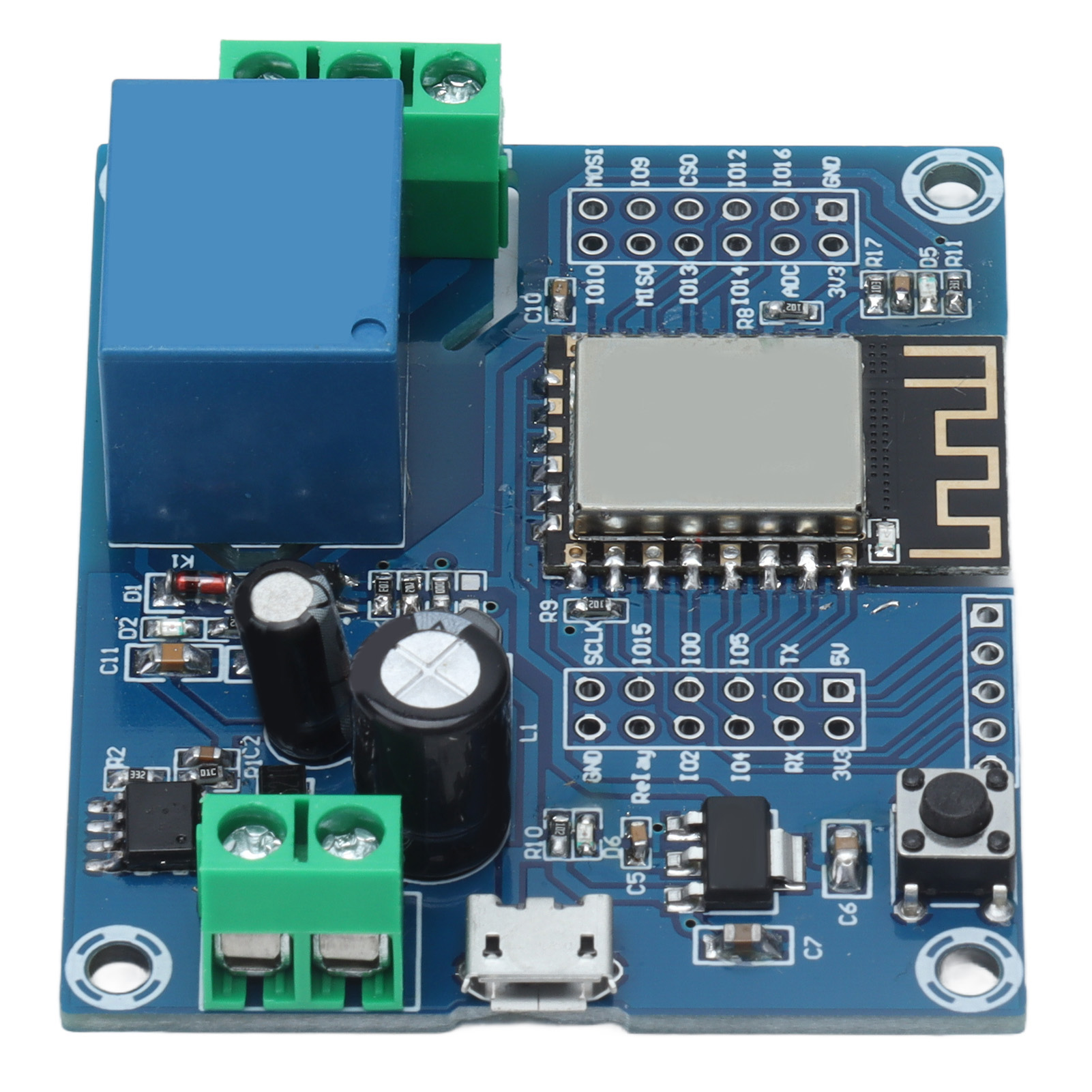 Esp-12f Entwicklungsboard Mit 1-kanal Esp8266 Relaismodul Und Wi-fi-steuerung, Stiftanschlüssen