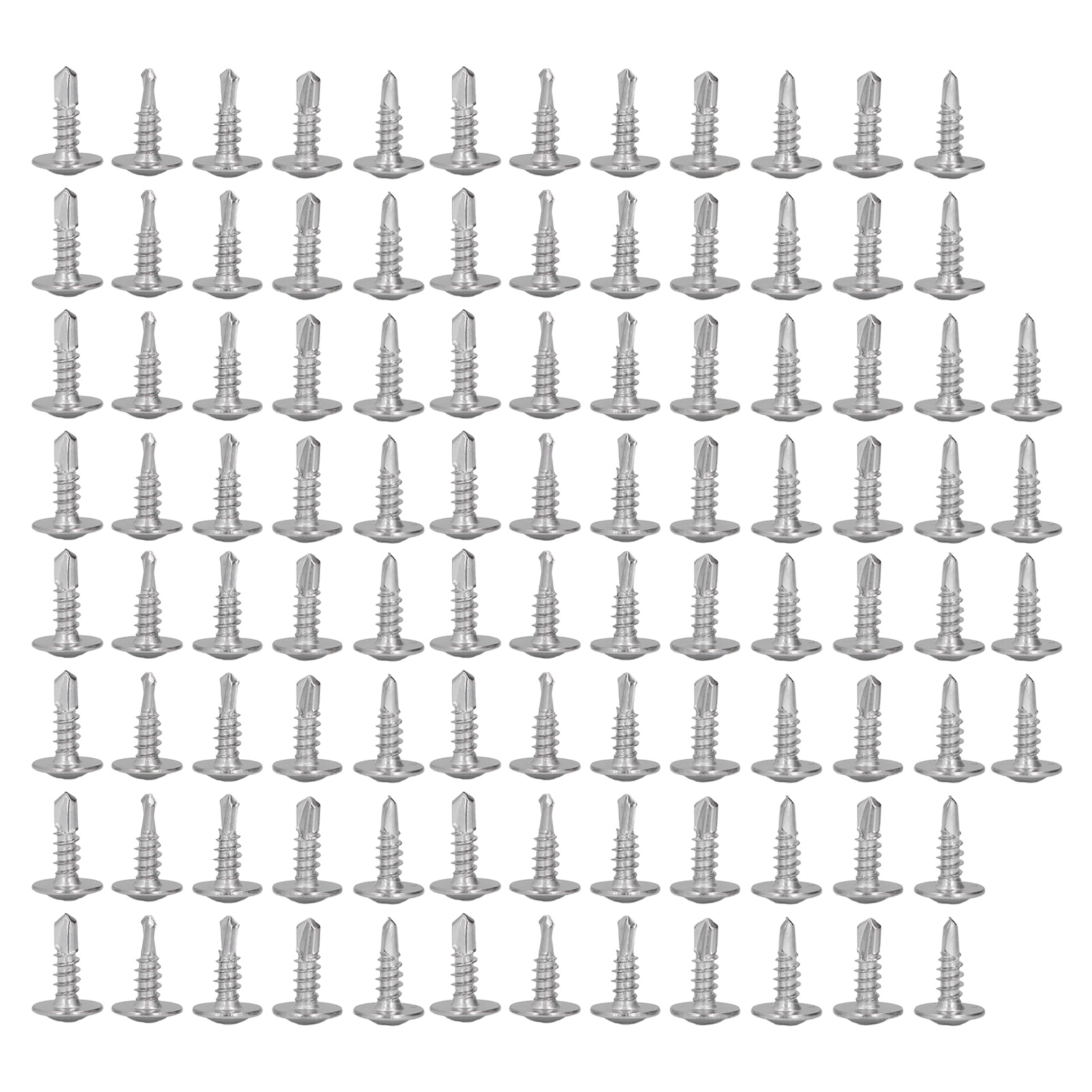 Set Mit 100 Selbstschneidenden Schrauben Mit Kreuzschlitzkopf Und Unterlegscheibe Aus Edelstahl, 4,2 X 13 Mm / 0,17 X 0,51 Zoll