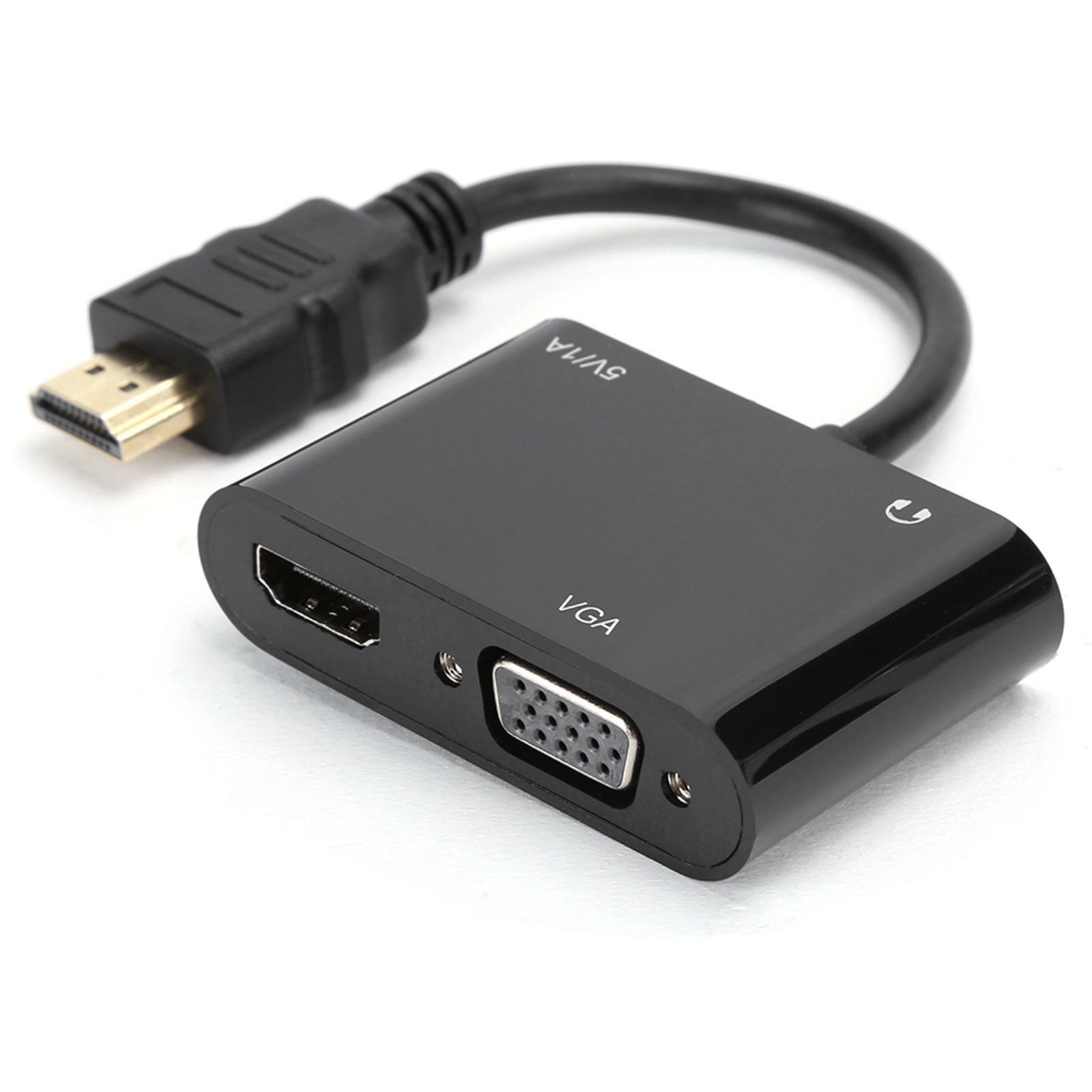 Hdmi-zu-hdmi/vga/mikro-videokonverter, 3,5-mm-eingang, Simultane 4k-hd-anzeige