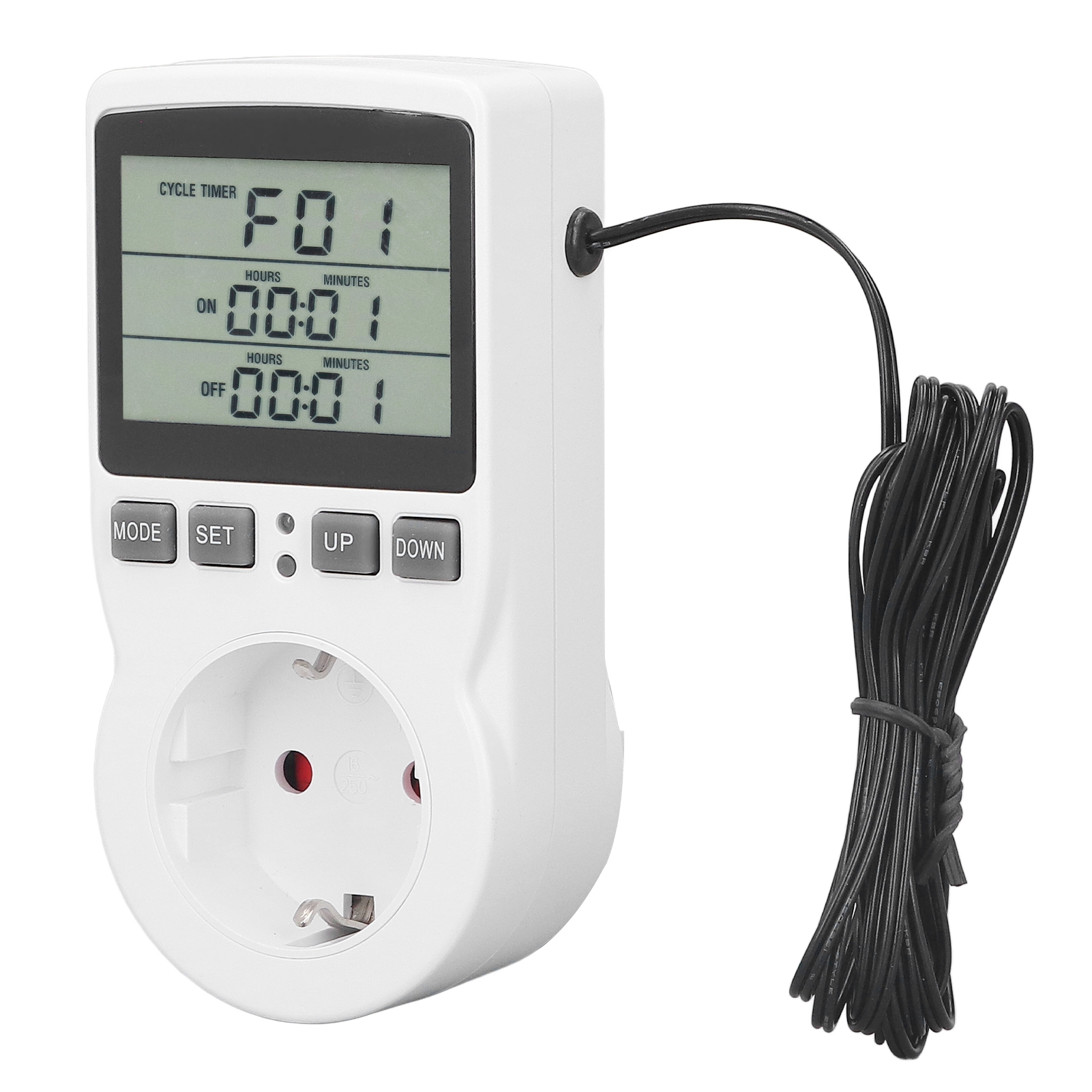 Elektronischer Thermostat Mit Lcd-bildschirm, Abs-gehäuse, Eu-stecker, 100-250 V, 50/60 Hz, 16 A, 3680 W.