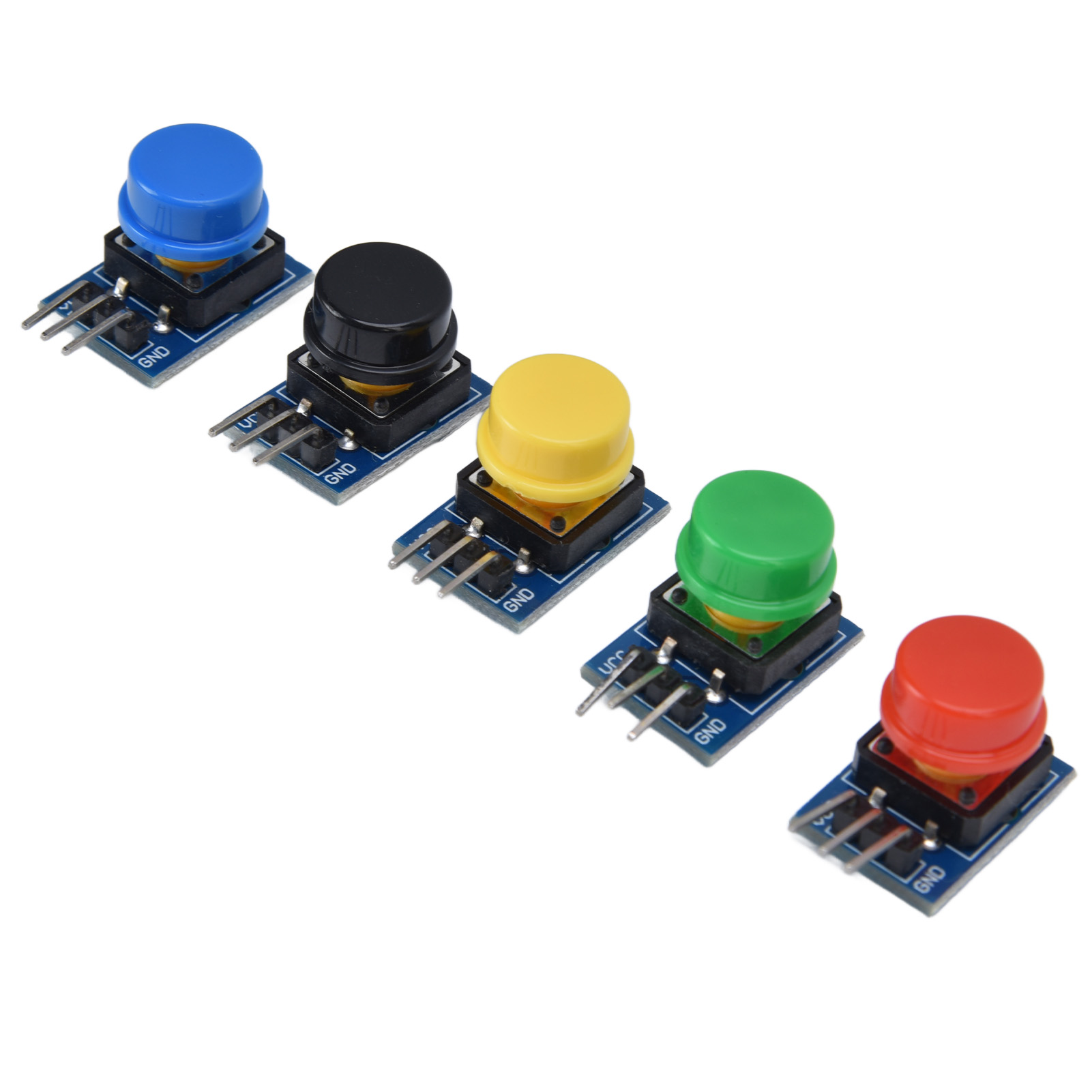 5-tasten-modul, Großes Drucktastenfeld Mit Farbigen Abdeckungen, Elektronische Bausteine