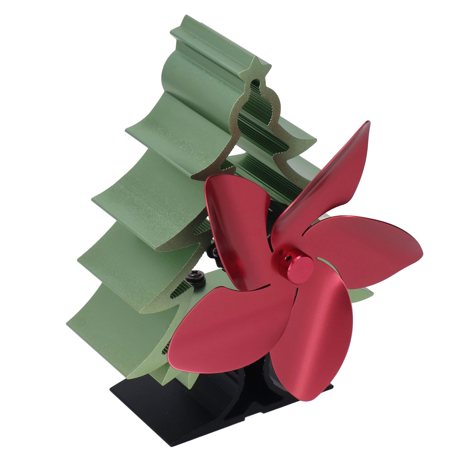 5-flügeliger Thermoelektrischer Ofenventilator, Einstellbare Geschwindigkeit, Weihnachtsbaumform, Wärmebetrieben