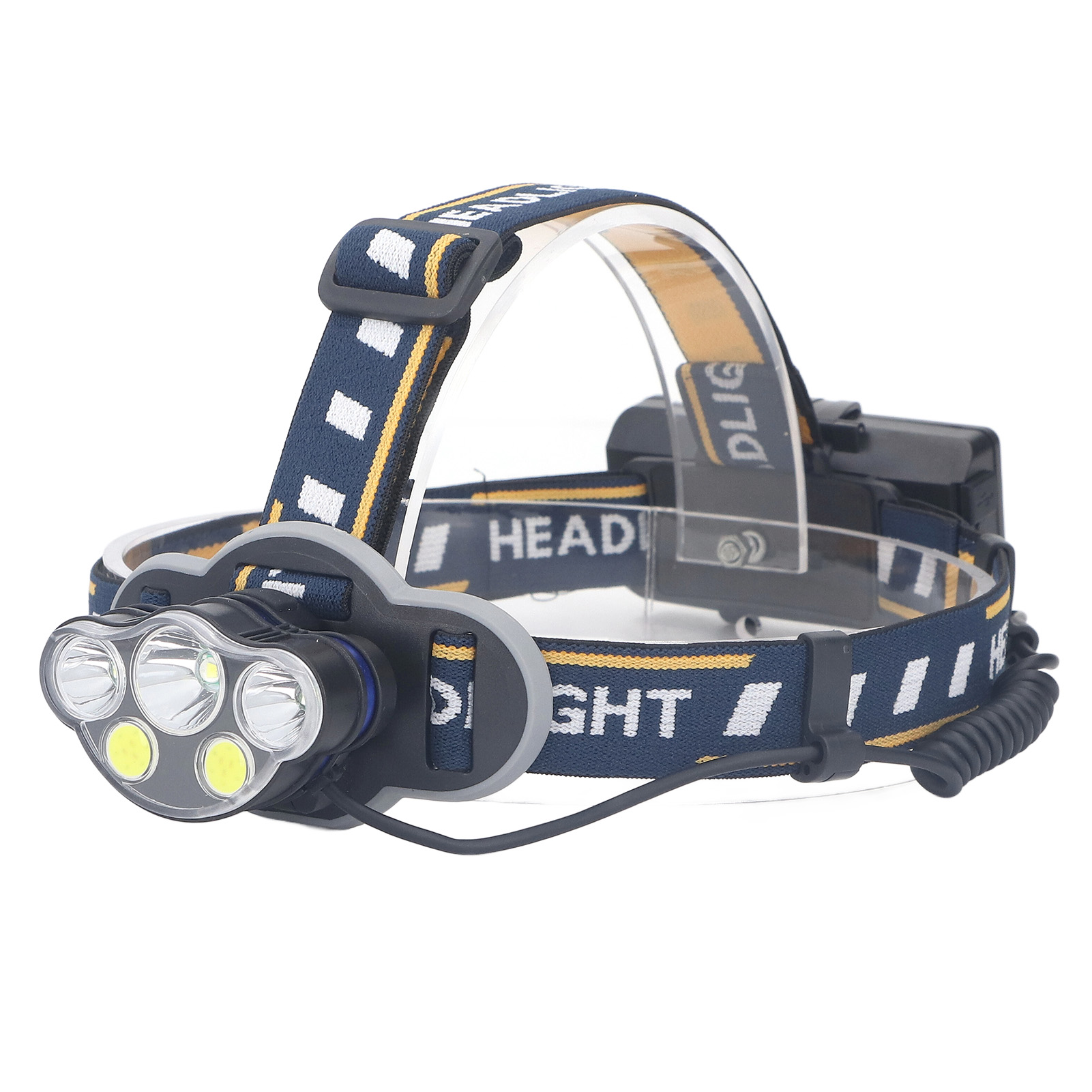 Wiederaufladbare Stirnlampe Mit 5 Leistungsstarken, Wasserdichten 560 Lm Cob-leds Und Einem Usb-anschluss.