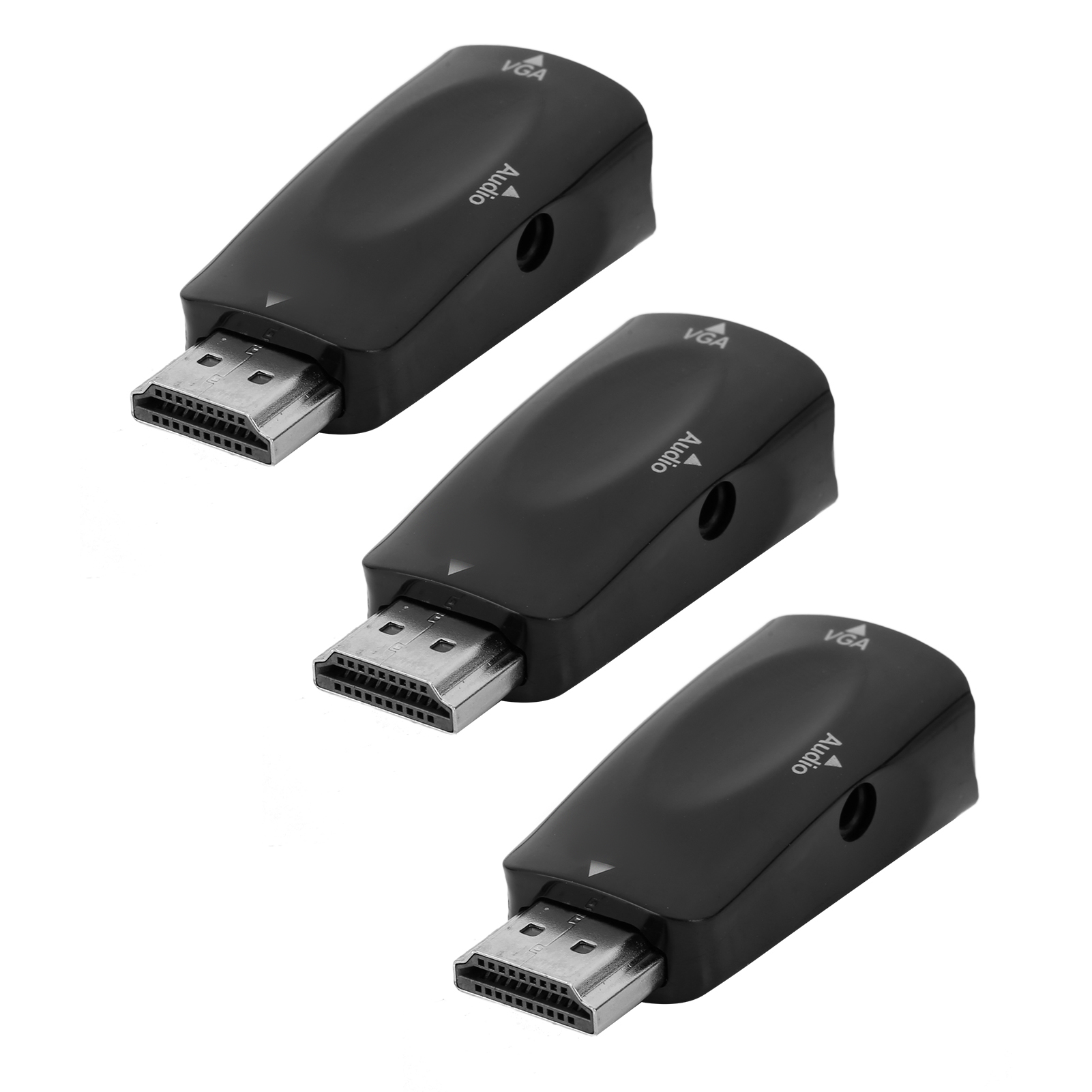 3 Hdmi-stecker Auf Vga-buchse 1080p-konverter Mit Audioausgangskabel