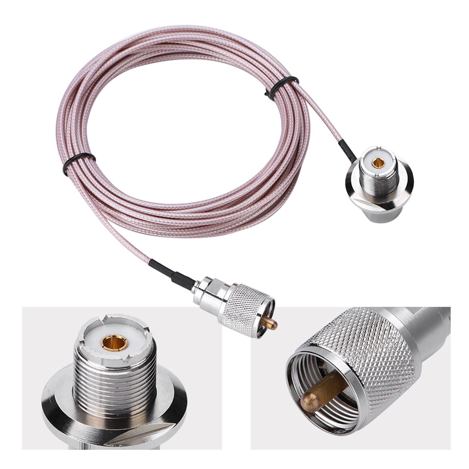 5 M (16 Ft) Uhf-koaxialkabel Mit Pl-259 Stecker/buchse-adapter Für Mobilfunkantenne