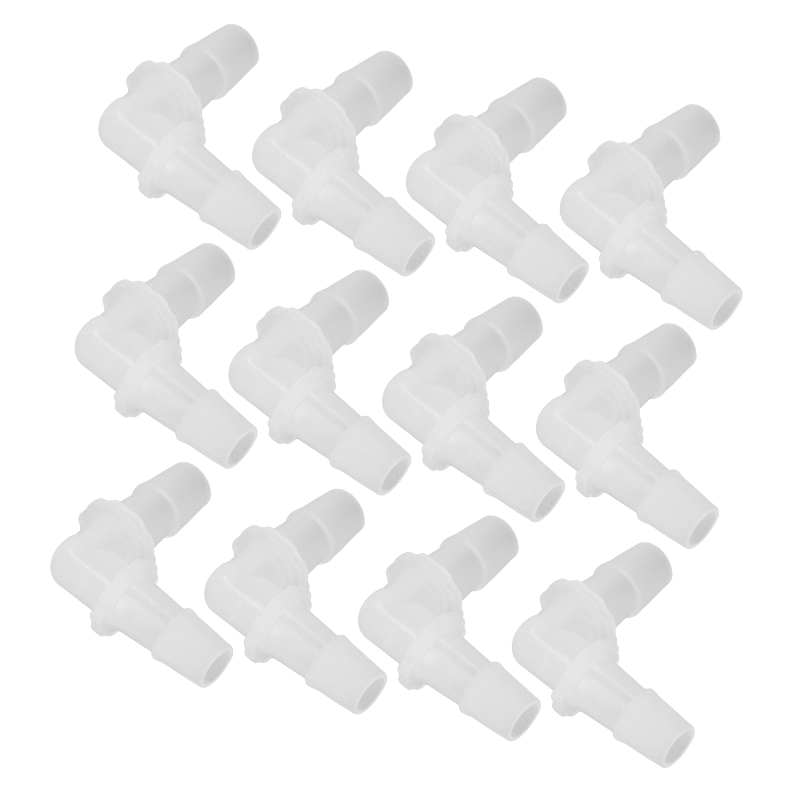 Packung Mit 12 Kunststoff-schlauchverbindern Mit Widerhaken Für Gartenschläuche, Rechtwinklige Winkelstücke, Gleicher Durchmesser, 11,1 Mm Widerhaken-verbindungsadapter