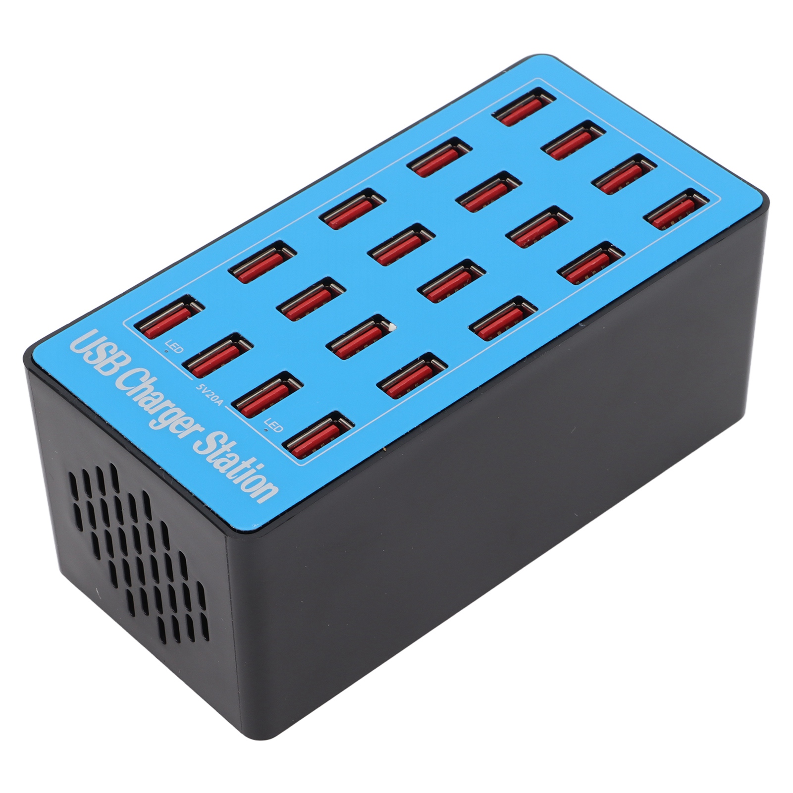 Wlxa5+ 100w 20-port Usb-hub Wandladegerät Netzteil Schnellladestation 100-240v (eu-stecker)