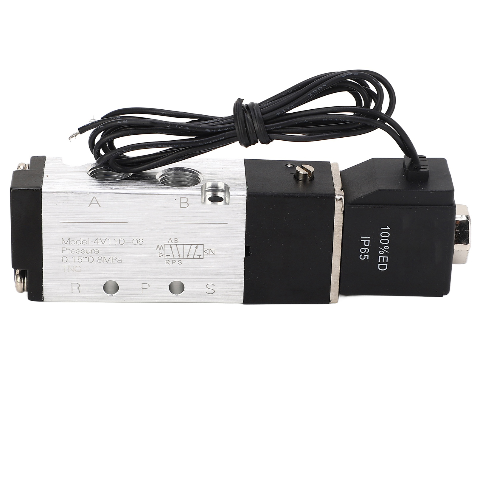 Pneumatisches Magnetventil Mit Draht, 2 Positionen, 5-wege, Schutzart Ip65, 0,15–0,8 Mpa, 24 V Dc