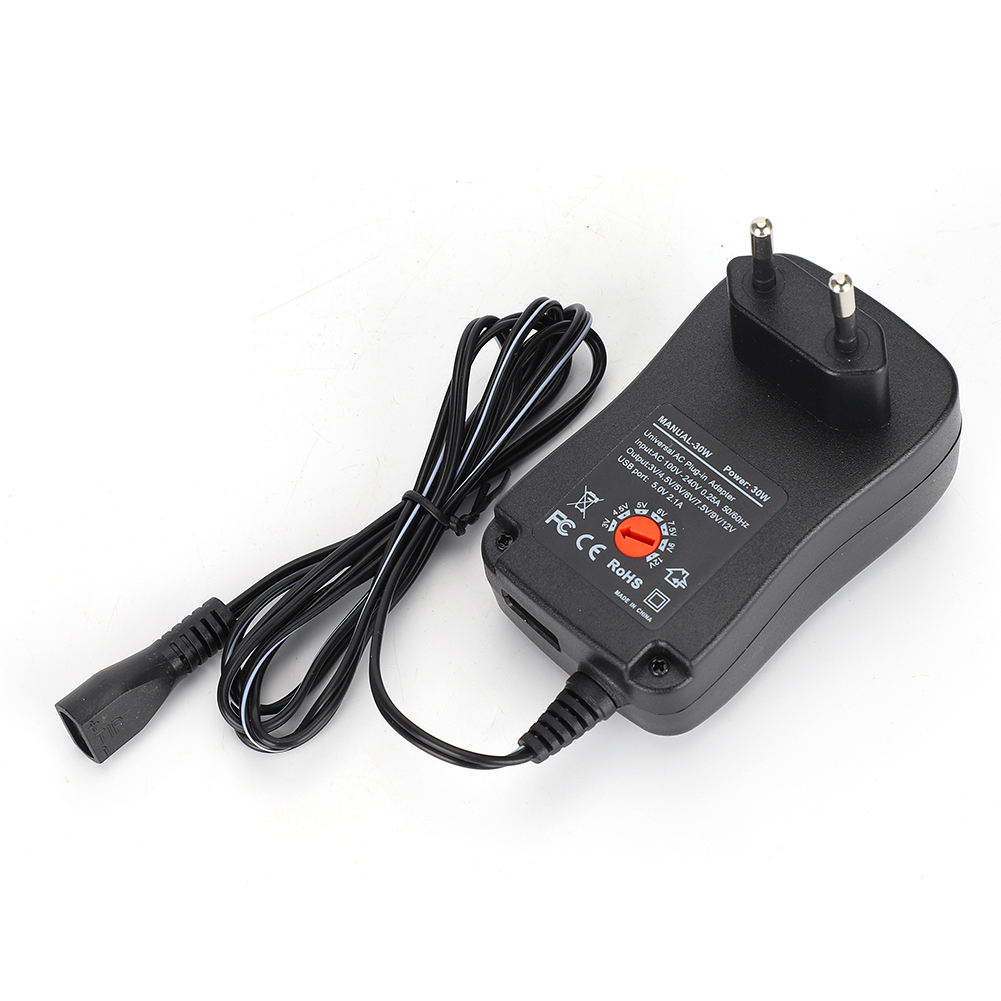 30-w-netzteil, Einstellbare Spannung 3-12 V, 9 Dc-anschlüsse, 2,1 A Ausgang, 100-240 V (eu) Stecker.