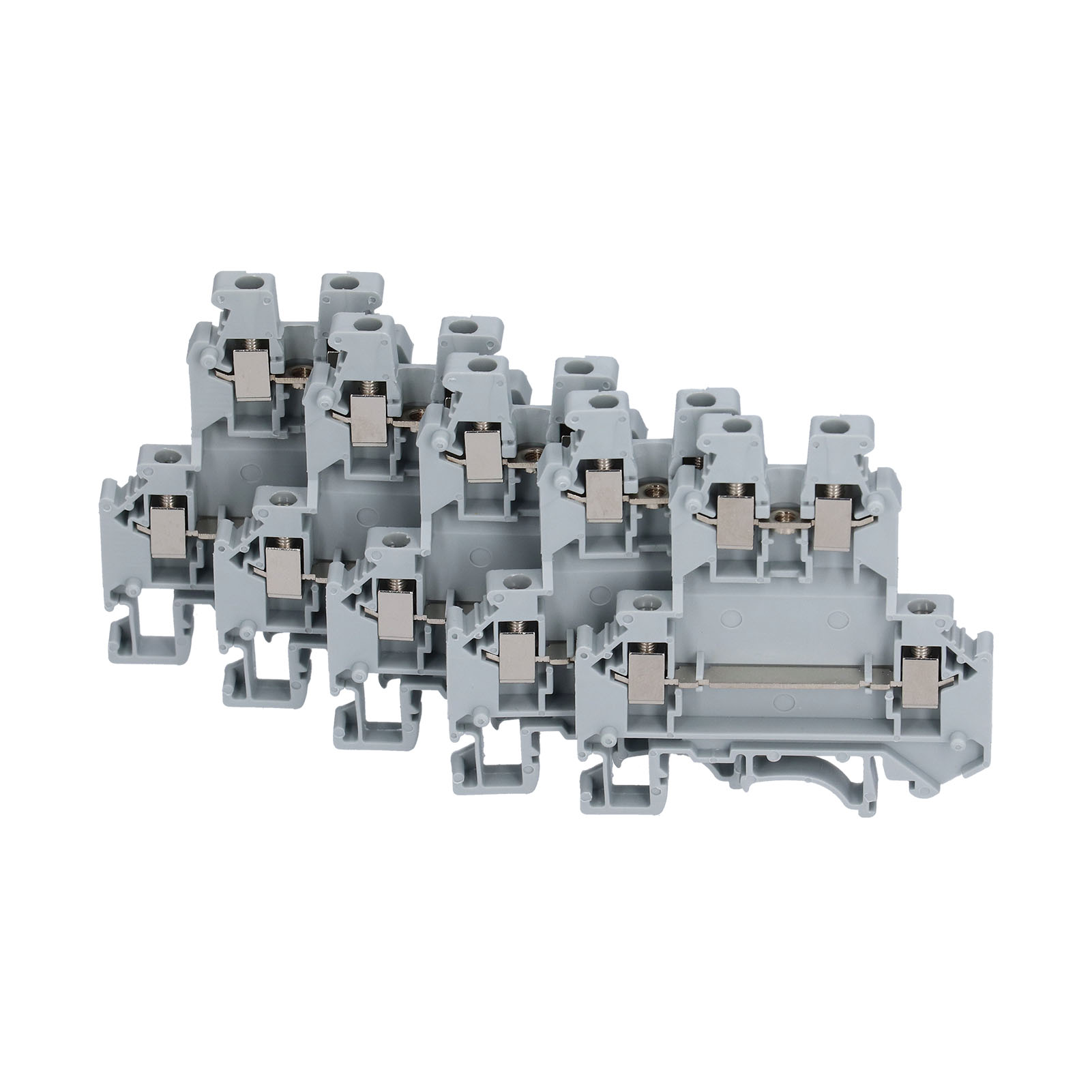 Packung Mit 100 Din-schienen-klemmenblöcken Für Kabelverbindungen, 2-lagig, 2 Eingänge, 2 Ausgänge, 32 A, 500 V, Ukk-3