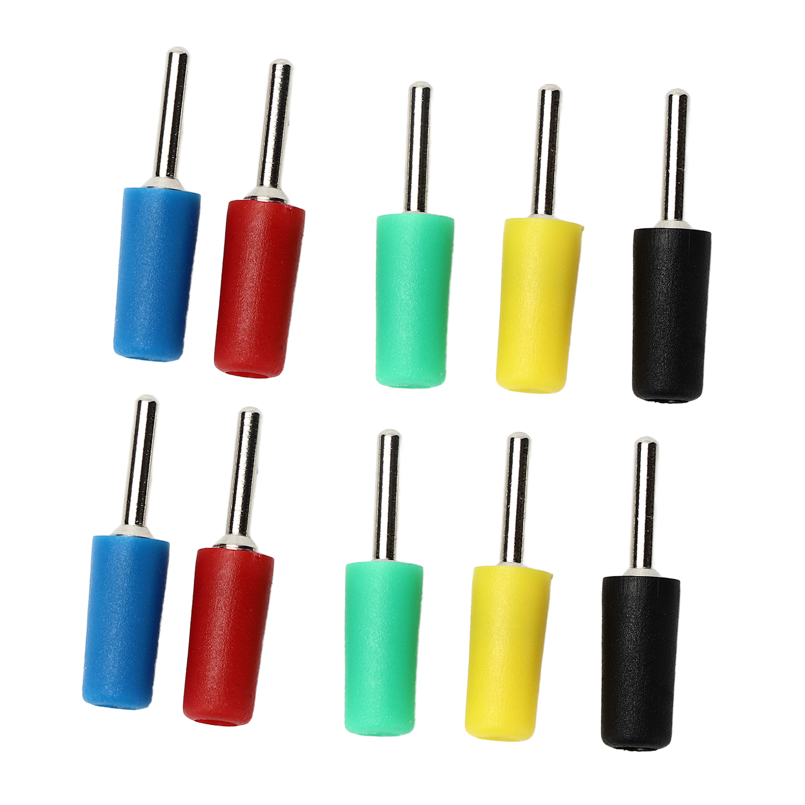 Packung Mit 10 Geraden, Vernickelten Bananensteckern Aus Messing Für J.10001 2 Mm Innenfederbuchsen
