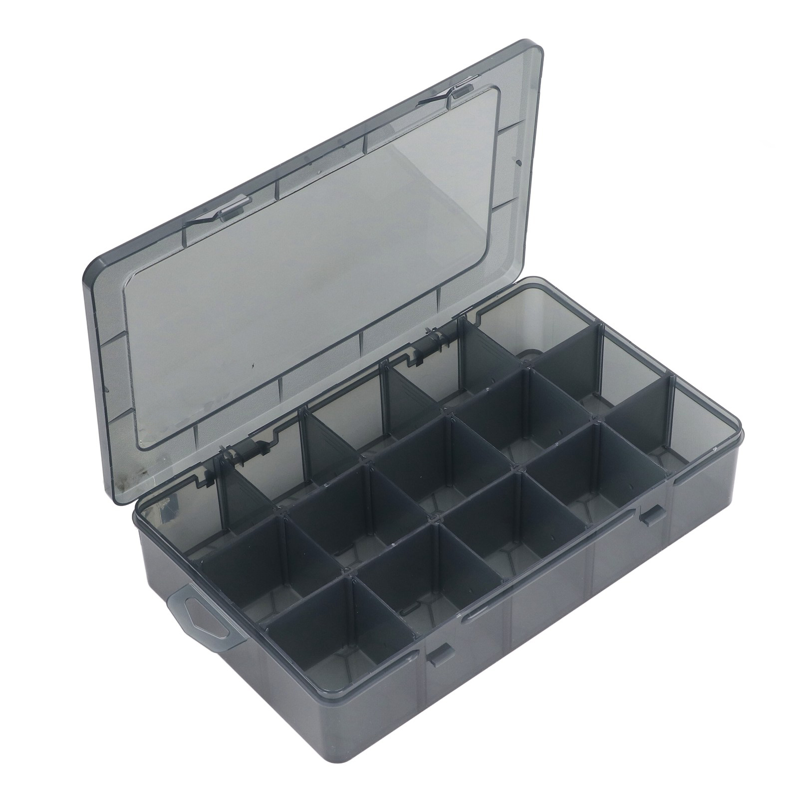 Transparente Aufbewahrungsbox Aus Polypropylen Mit 15 Fächern Und Herausnehmbarer Trennwand Für Ringe, Perlen, Schrauben Und Muttern
