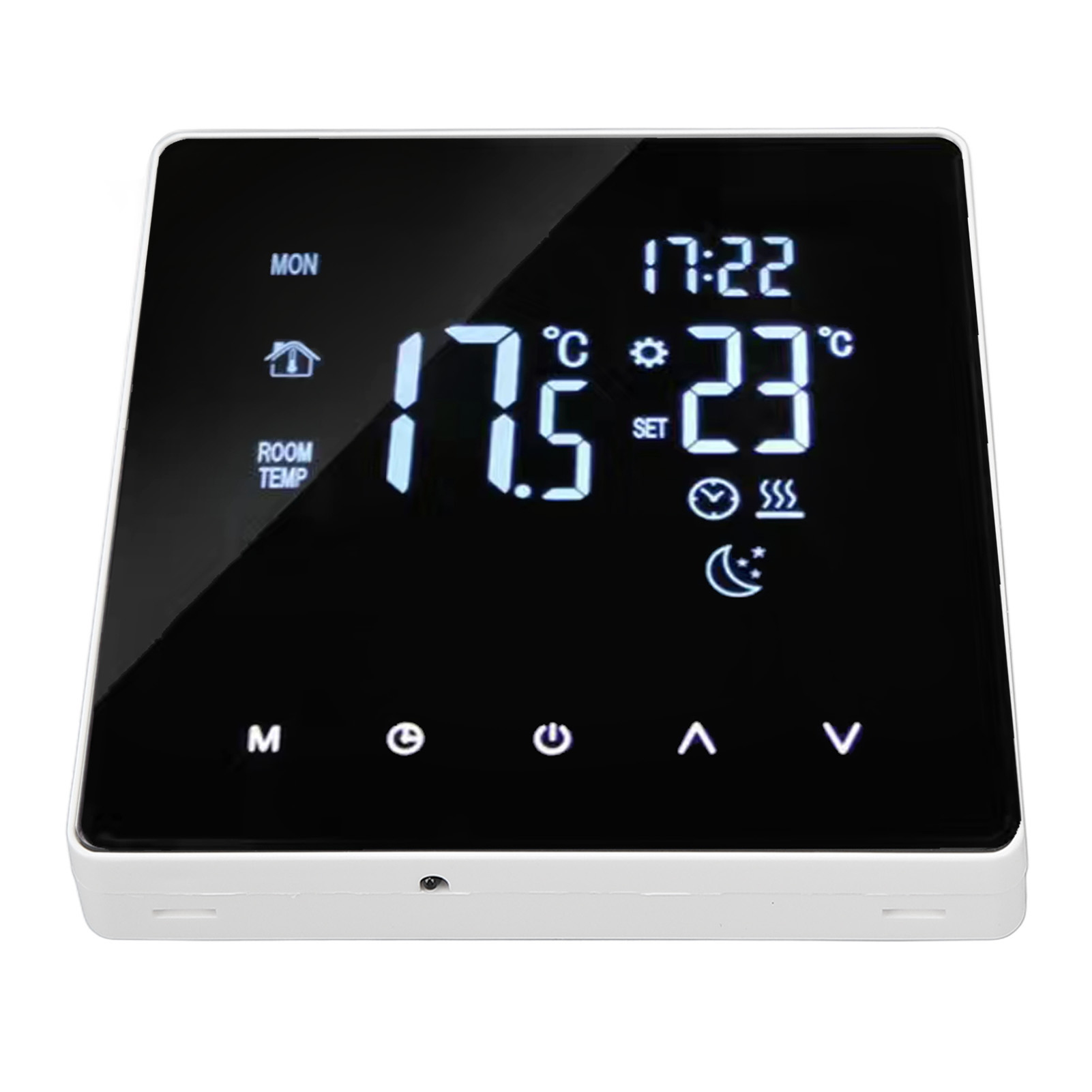 Fußbodenheizungsthermostat Mit Lcd-touchscreen, 4400 W, Temperatureinstellung Von 5 Bis 60 °c, 90–240 V, 3 A Wechselstromnetzteil Mit Wlan-anschluss
