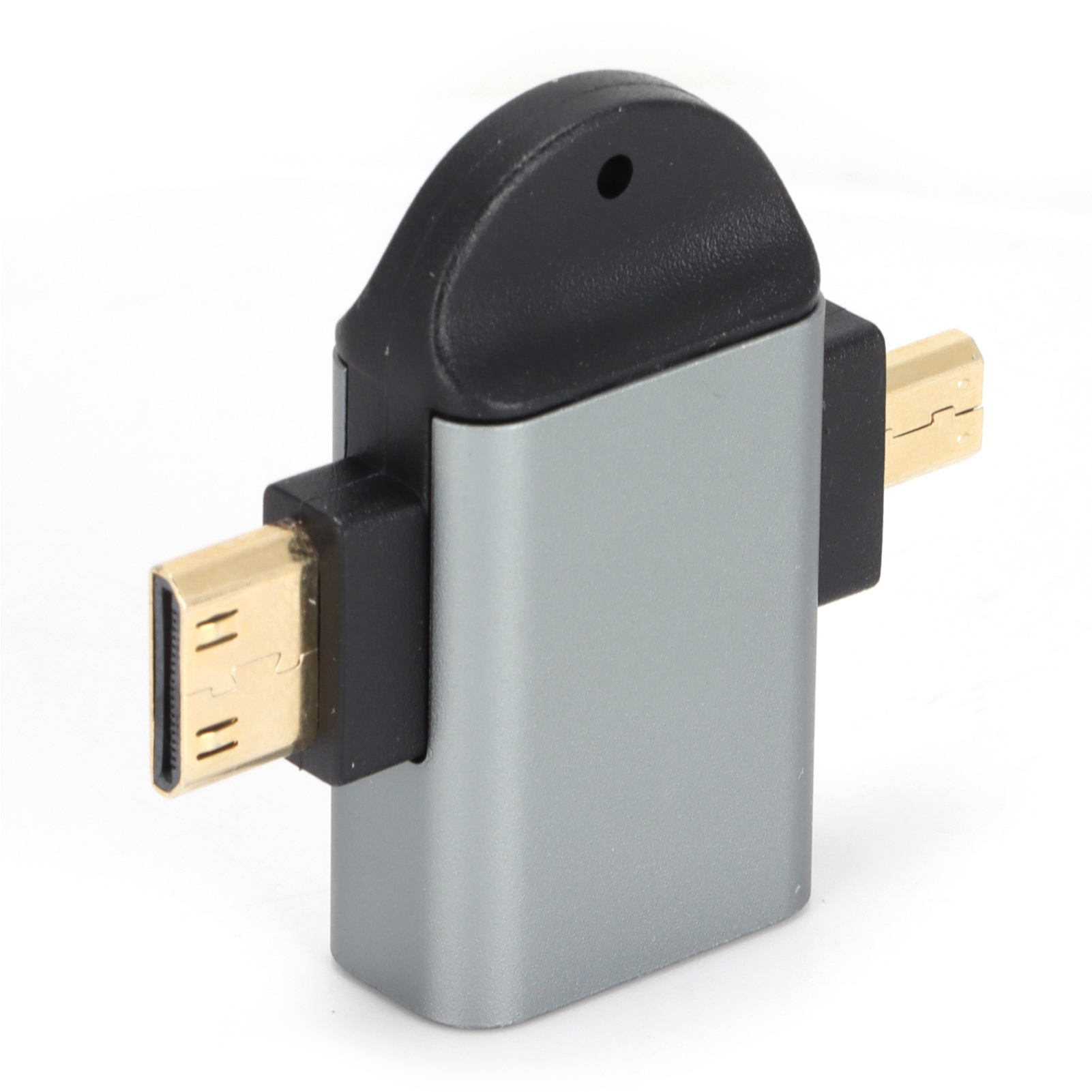 2-in-1-videoadapter Aus Aluminiumlegierung: Hd-multimedia-buchse Auf Mini-hd-multimedia-schnittstelle